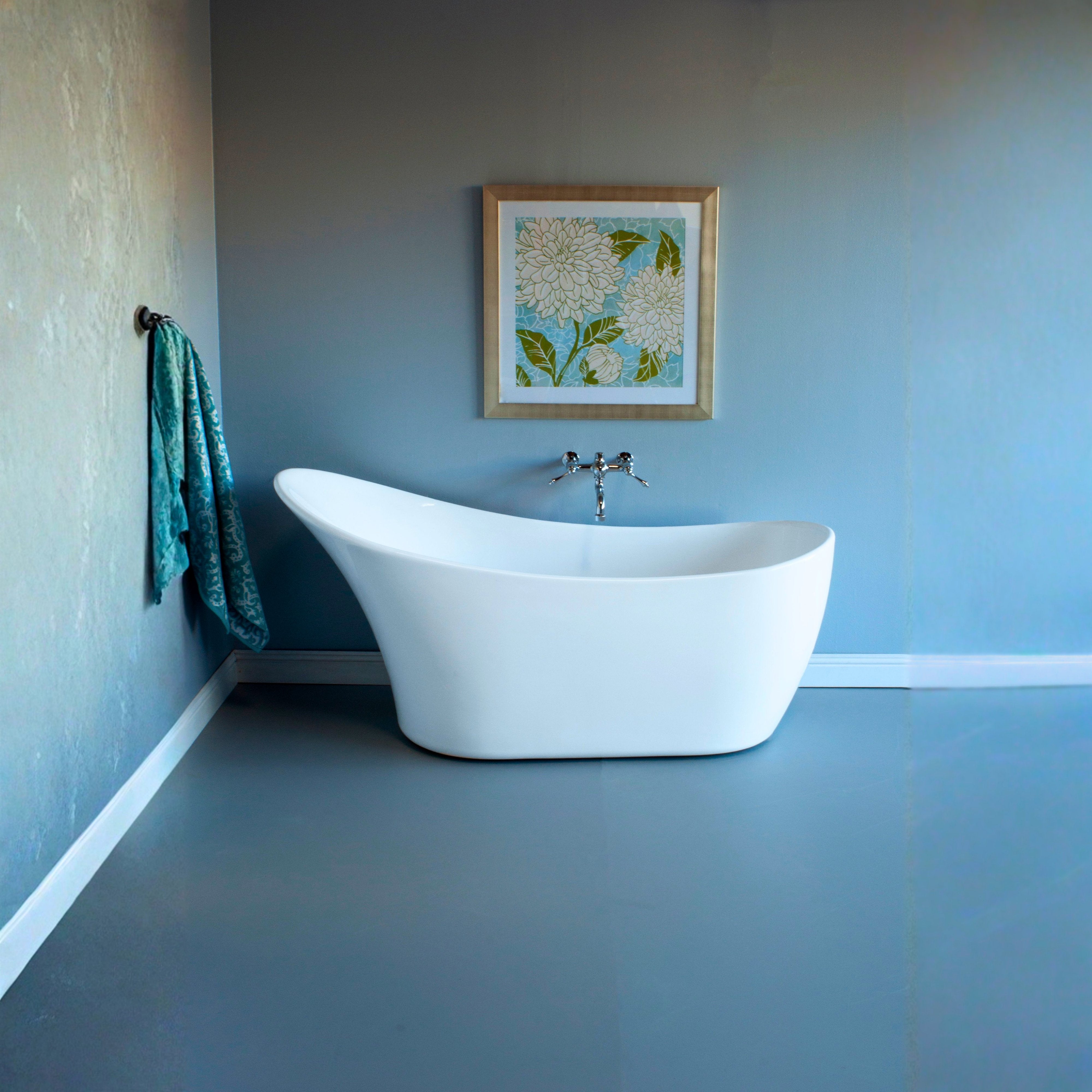 The Austin 67" Single Slipper Freestanding Acrylic Tub without Faucet Holes Includes Integrated Drain P1108 | Strom Living - Bathtubs