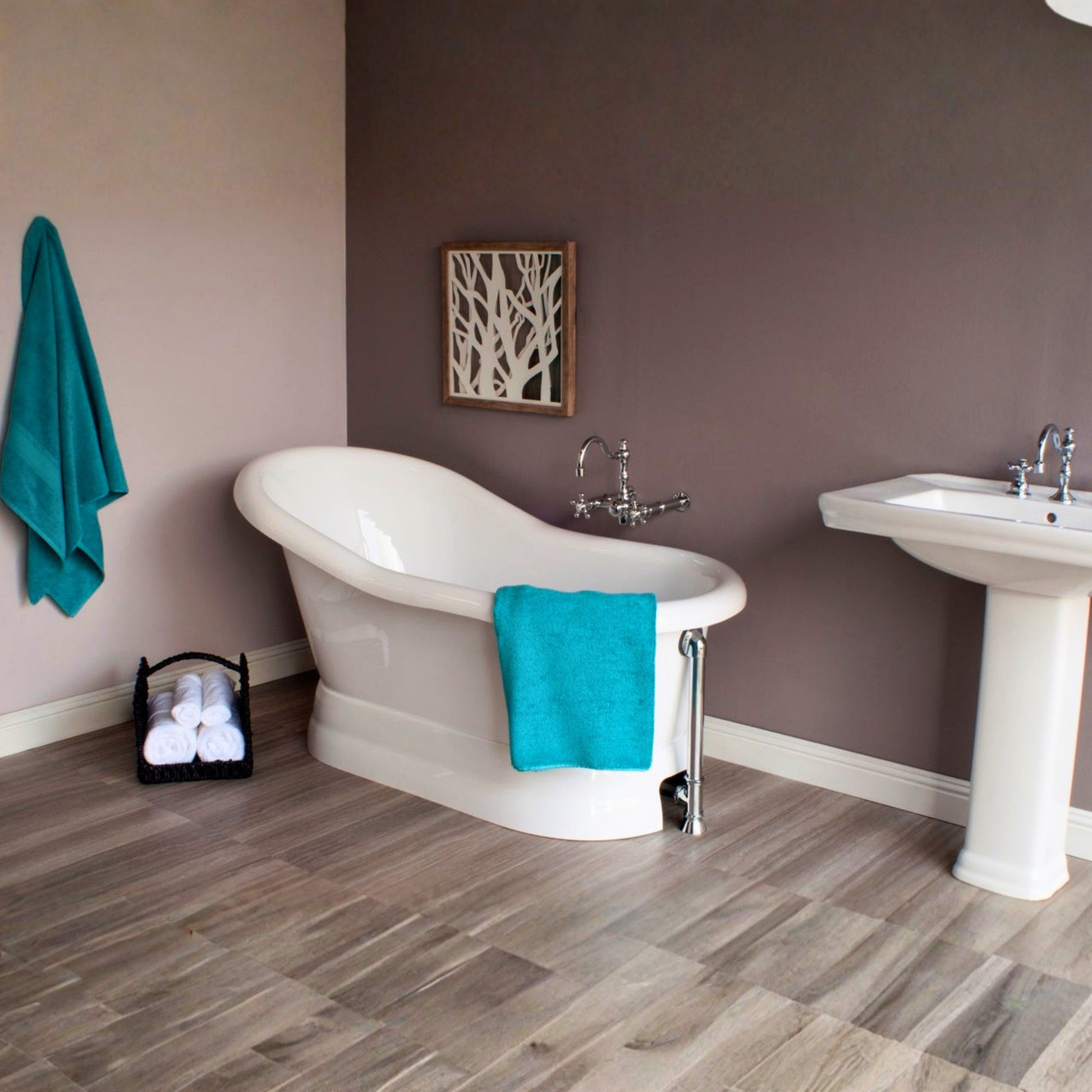 The Madrone 5' Single Slipper Pedestal Acrylic Tub P1111 | Strom Living - Bathtubs