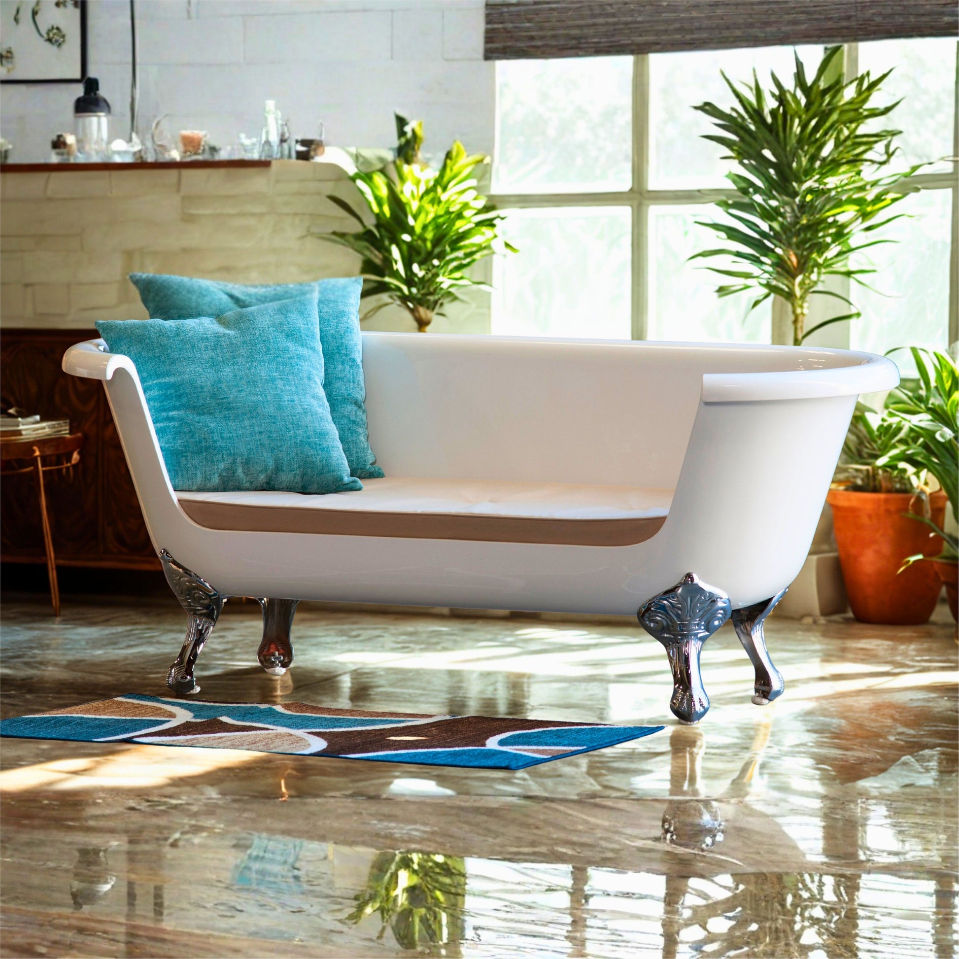 Acrylic 66" Sofa Tub with 4 Legs P1113 | Strom Living - Furniture