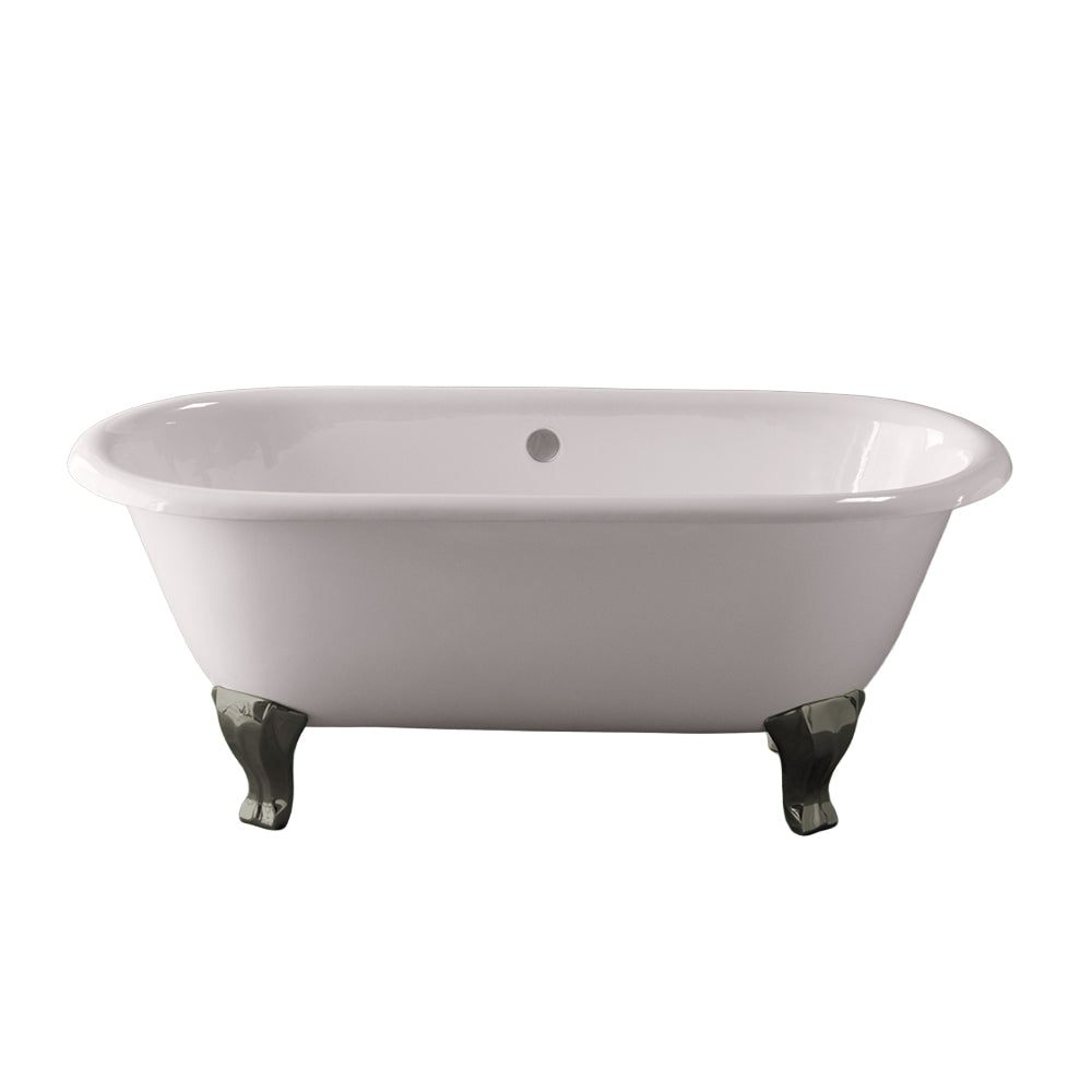 The Como 5' Cast Iron Double Ended Deco Leg Tub without Drillings P1115 | Strom Living Matte Nickel - Bathtubs