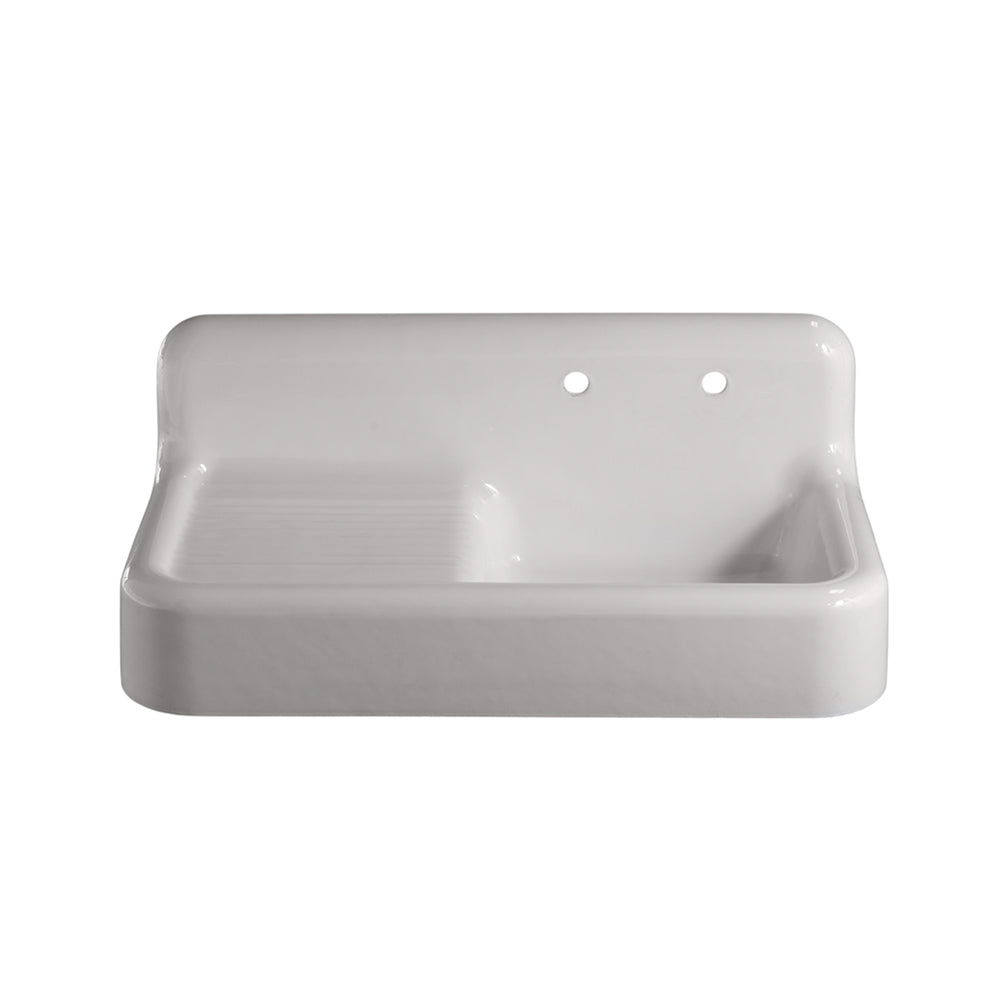 The Whitney 42" Cast Iron Farmhouse Sink with Single Drainboard P1118 | Strom Living