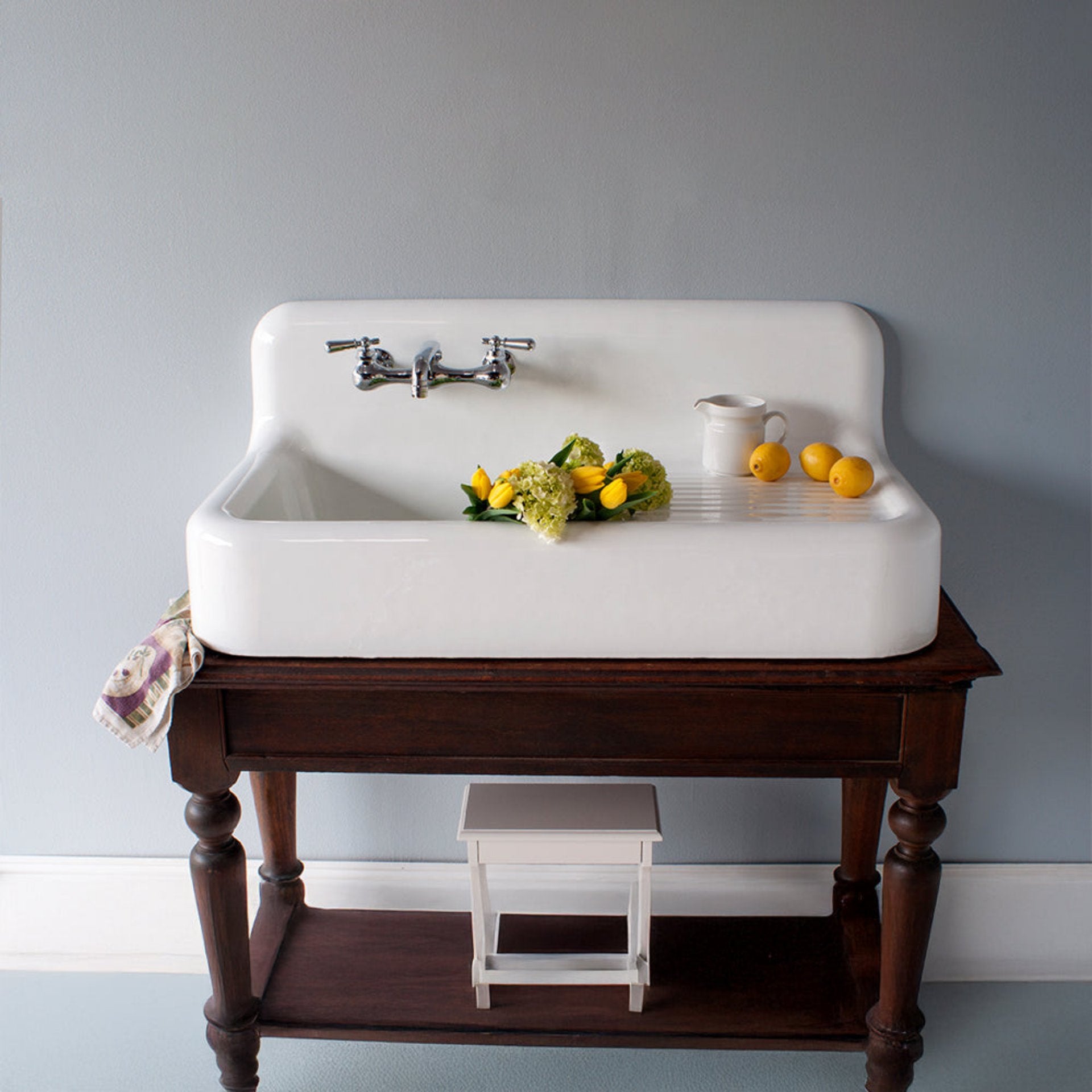 Cast Iron Farmhouse Sink Whitney 42" Cast Iron Farmhouse Drainboard Sink P1118 | Strom Living