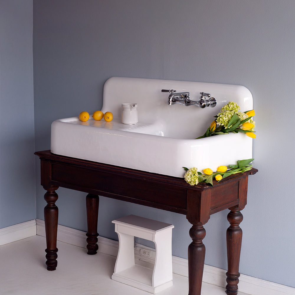 The Whitney 42" Cast Iron Farmhouse Sink with Single Drainboard P1118 | Strom Living - Sinks