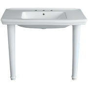 Fireclay Large Modern Style Console Sink with Legs in White P1122 | Strom Living