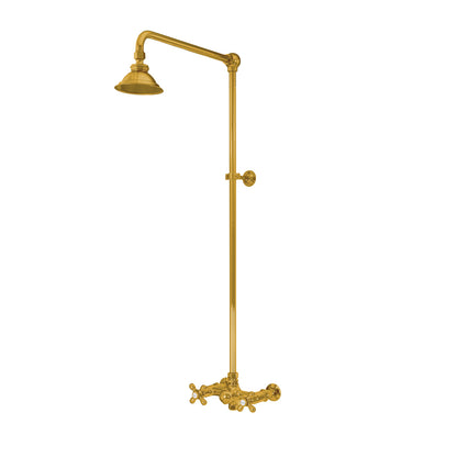 Outdoor Exposed Shower System Wall Mounted Set with 12" Shower Head and Cross Handles in Chrome