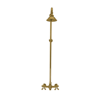 Outdoor Exposed Shower System Wall Mounted Set with 12" Shower Head and Cross Handles in Chrome