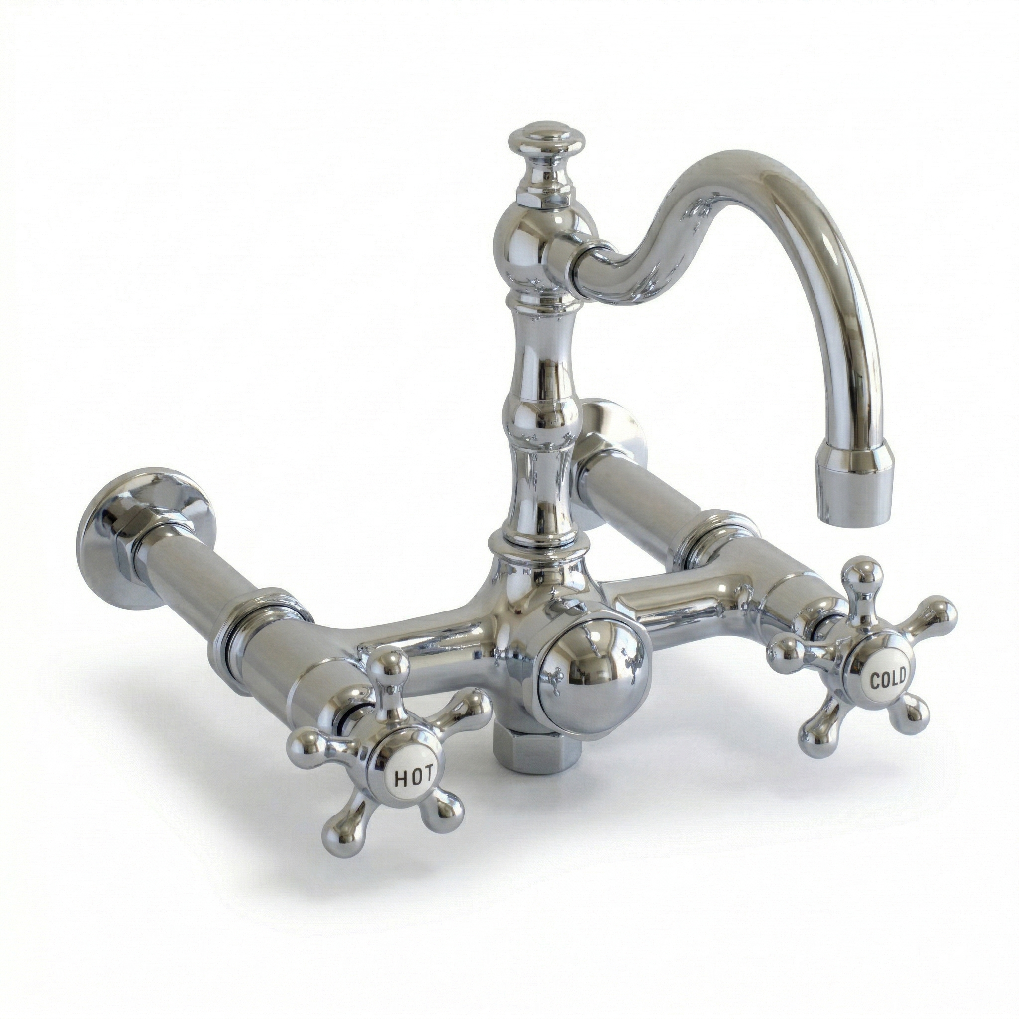 British Telephone Faucet w/ Fixed Arch Spout P1124|Strom Living Chrome - Tub Fillers