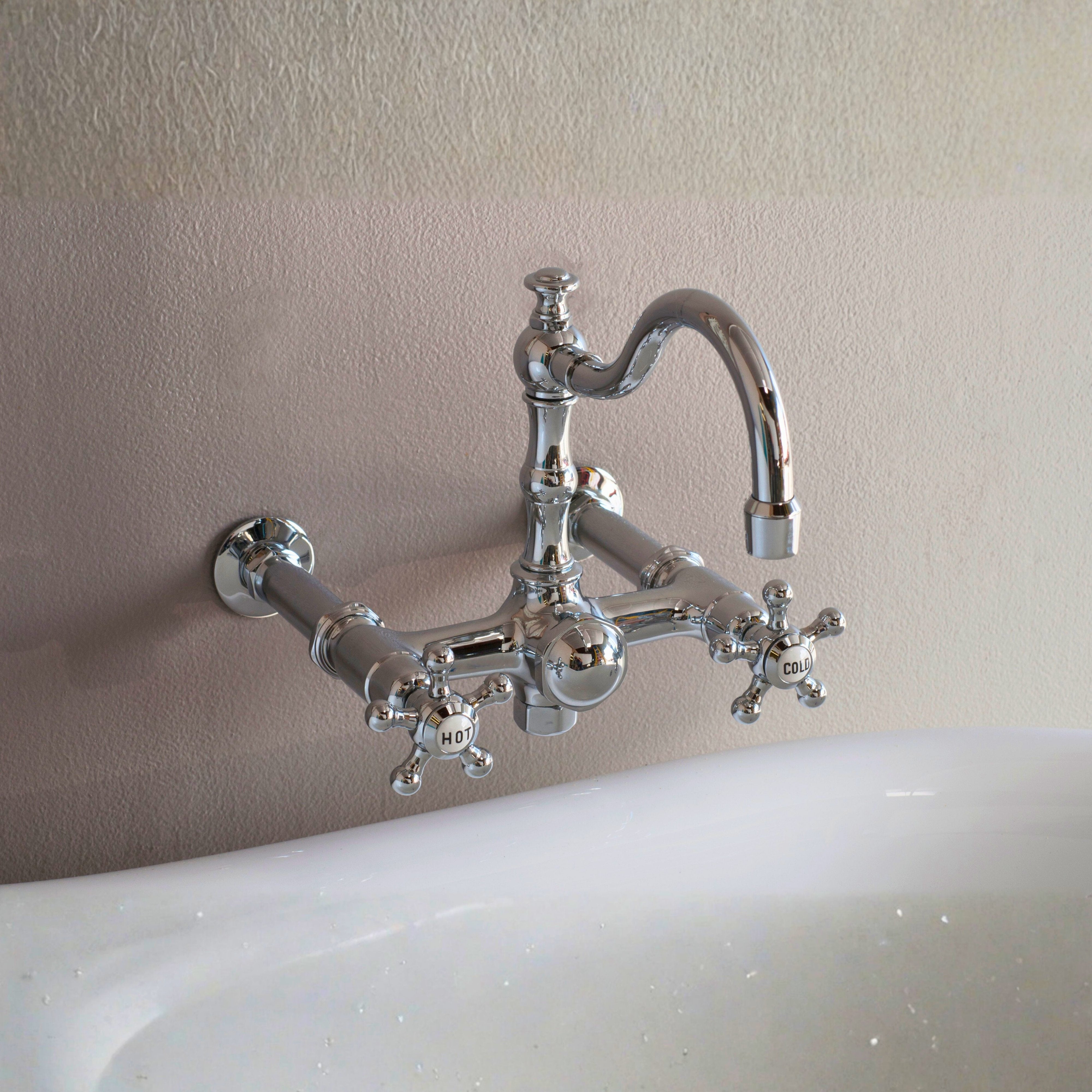 British Telephone Faucet w/ Fixed Arch Spout P1124|Strom Living - Tub Fillers