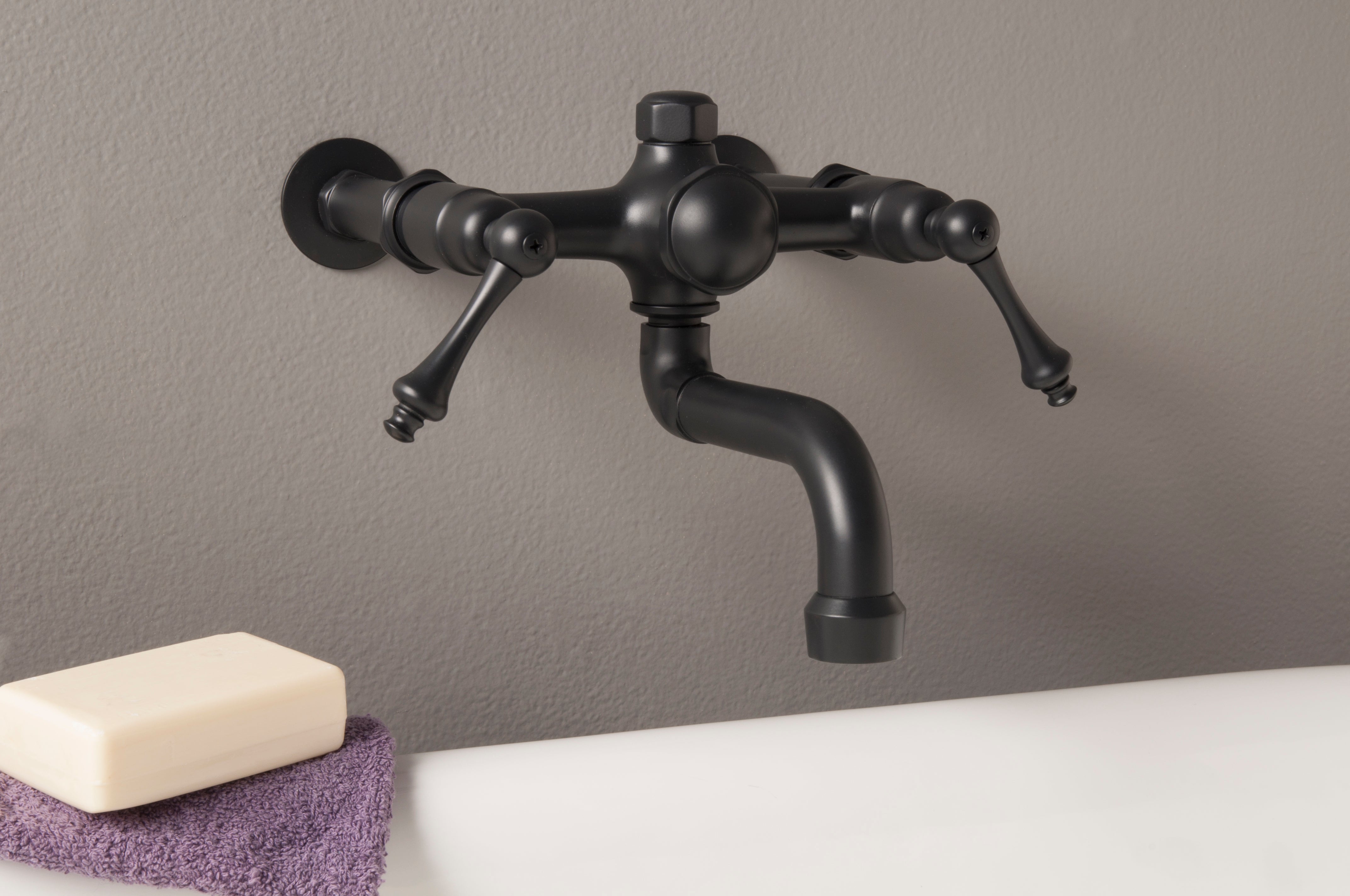 Traditional Wall Mount Tub Faucet with Lever Handles P1125 | Strom Living