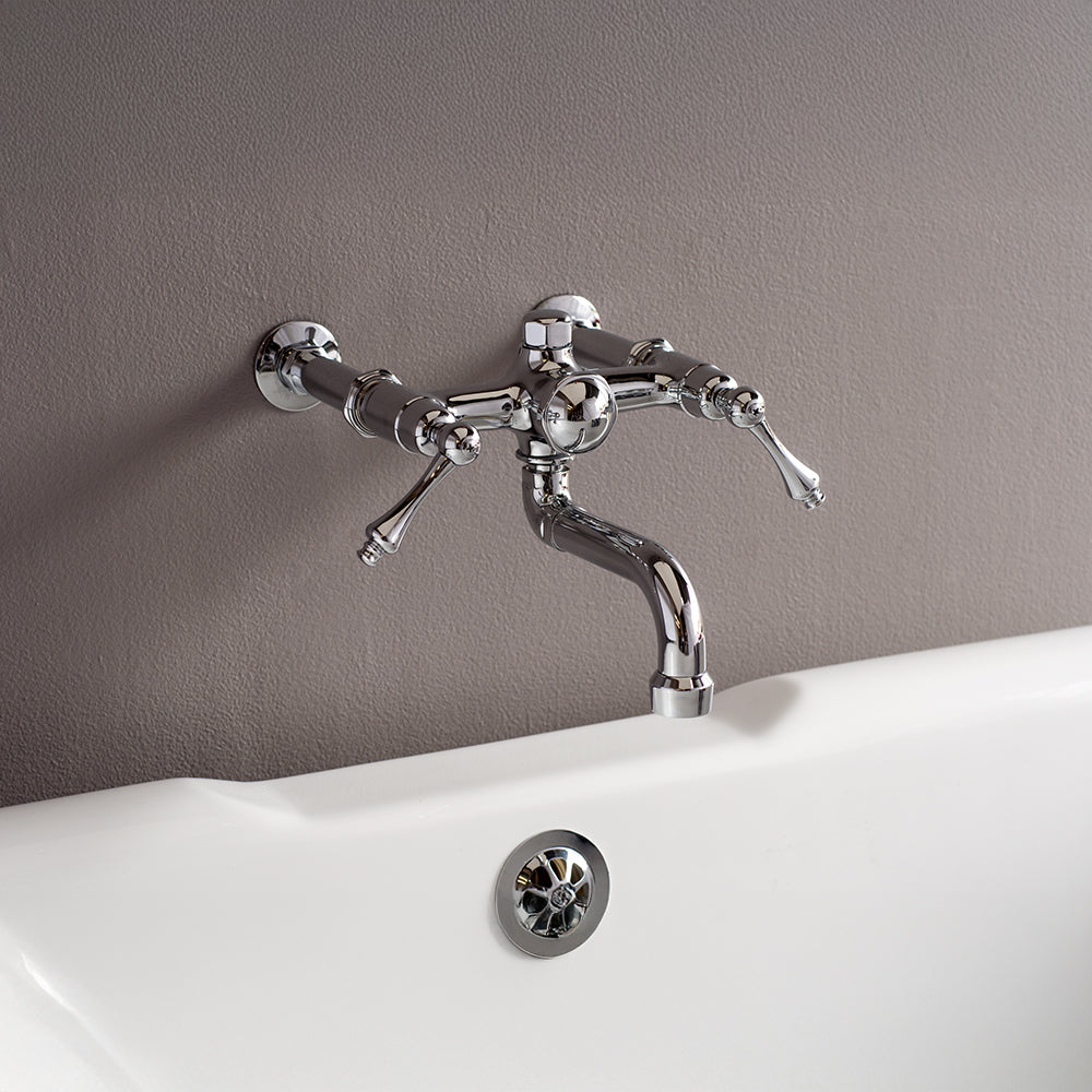 Traditional Wall Mount Tub Faucet w/ Lever Handles P1125 | Strom Living - Tub Fillers