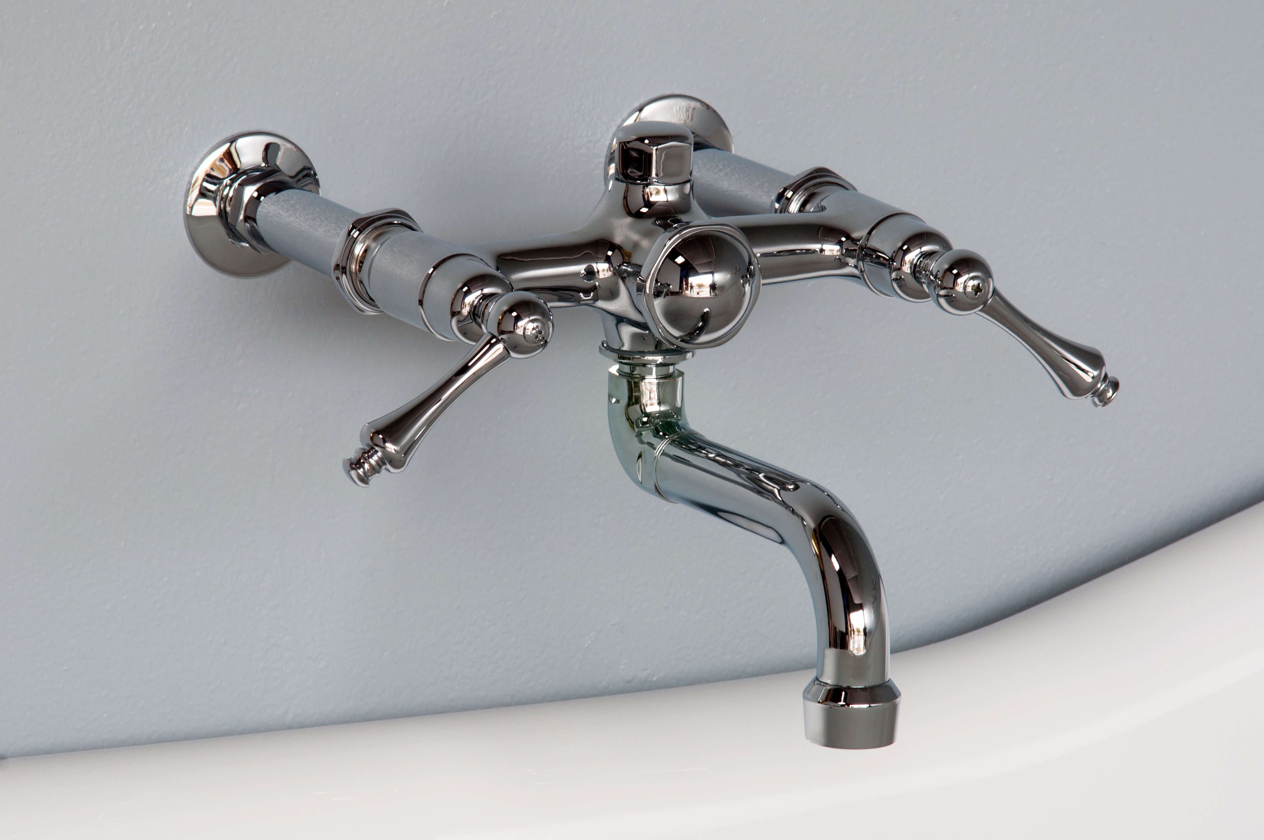 Traditional Wall Mount Tub Faucet with Lever Handles P1125 | Strom Living
