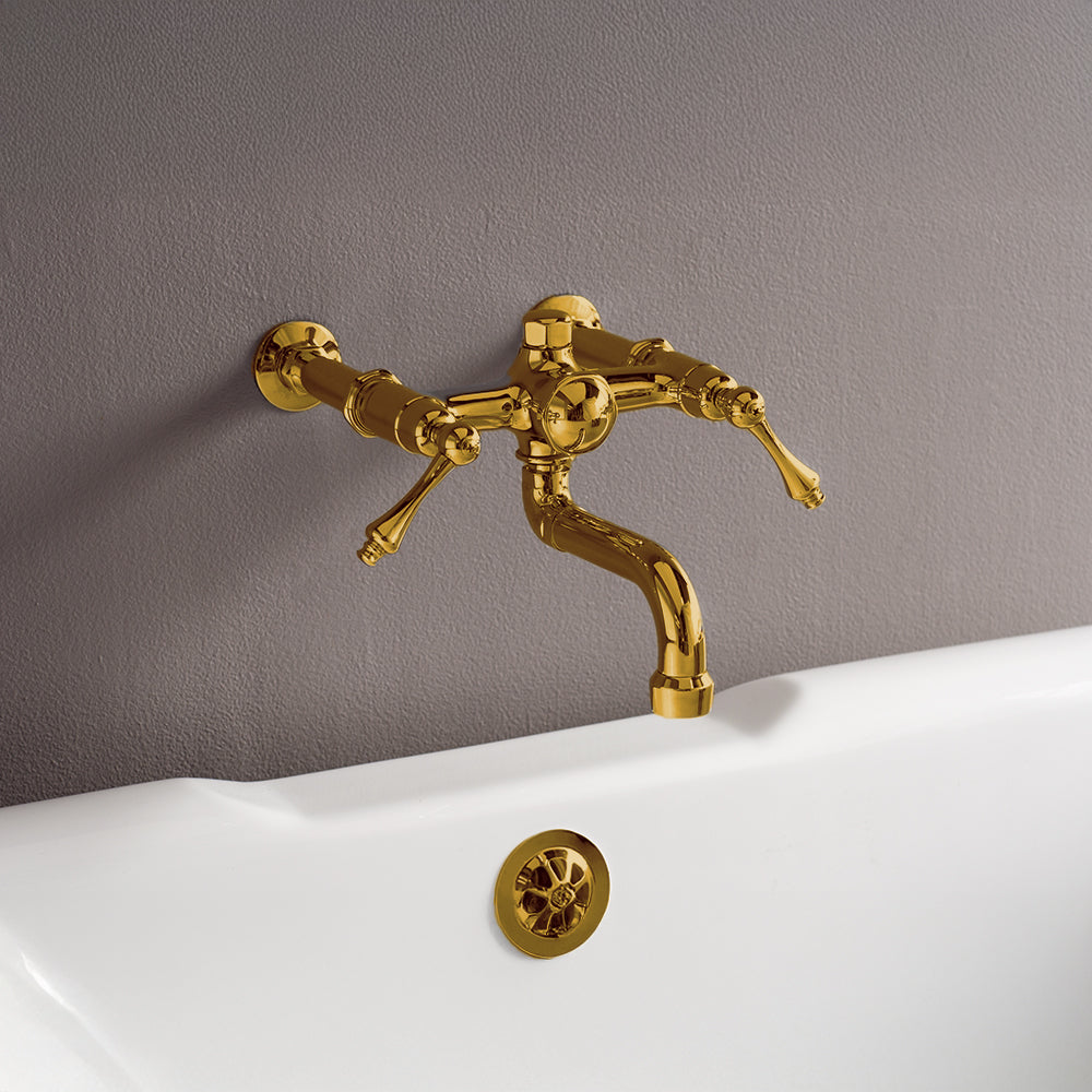 Traditional Wall Mount Tub Faucet w/ Lever Handles P1125 | Strom Living - Tub Fillers