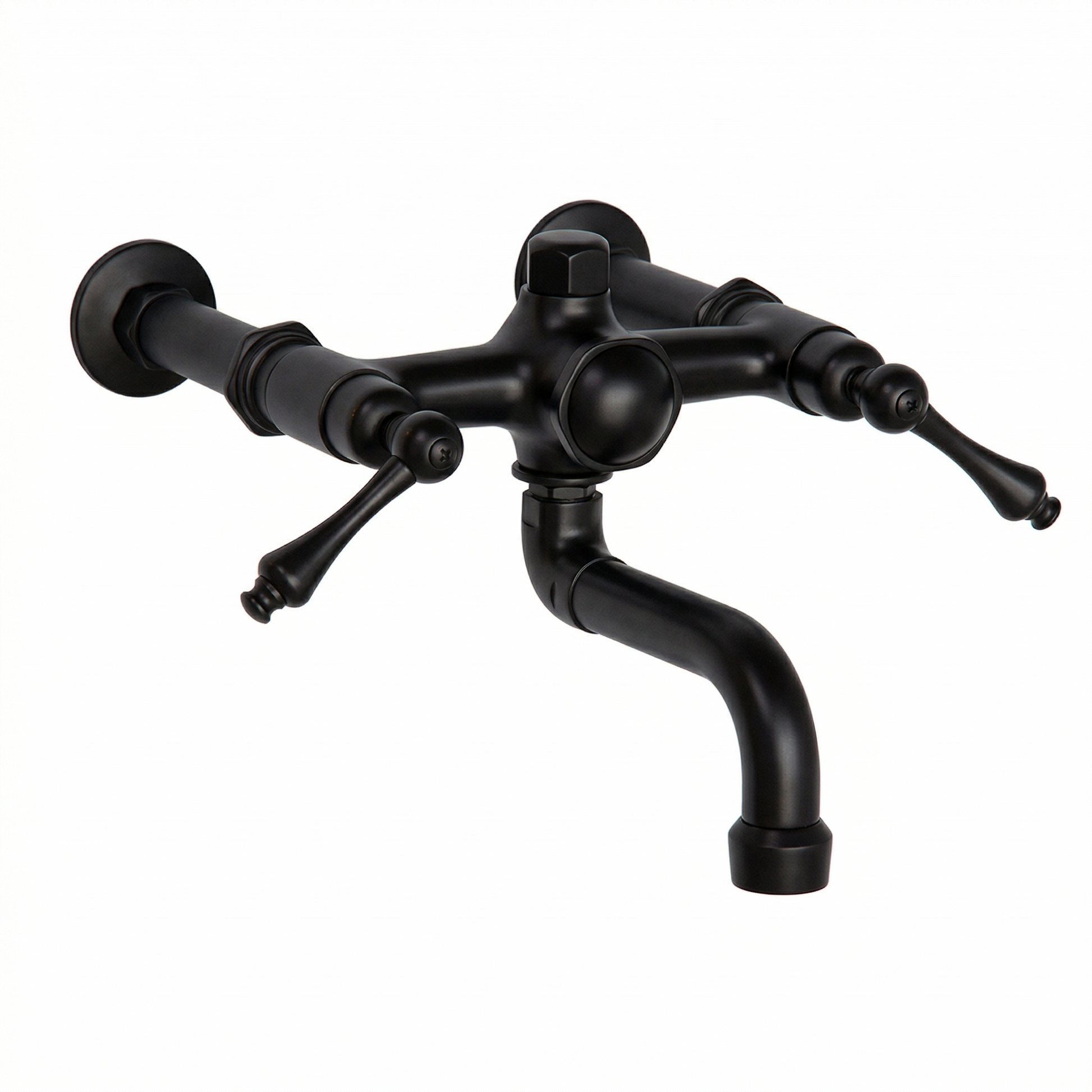 Traditional Wall Mount Tub Faucet w/ Lever Handles P1125 | Strom Living Oil Rubbed Bronze - Tub Fillers