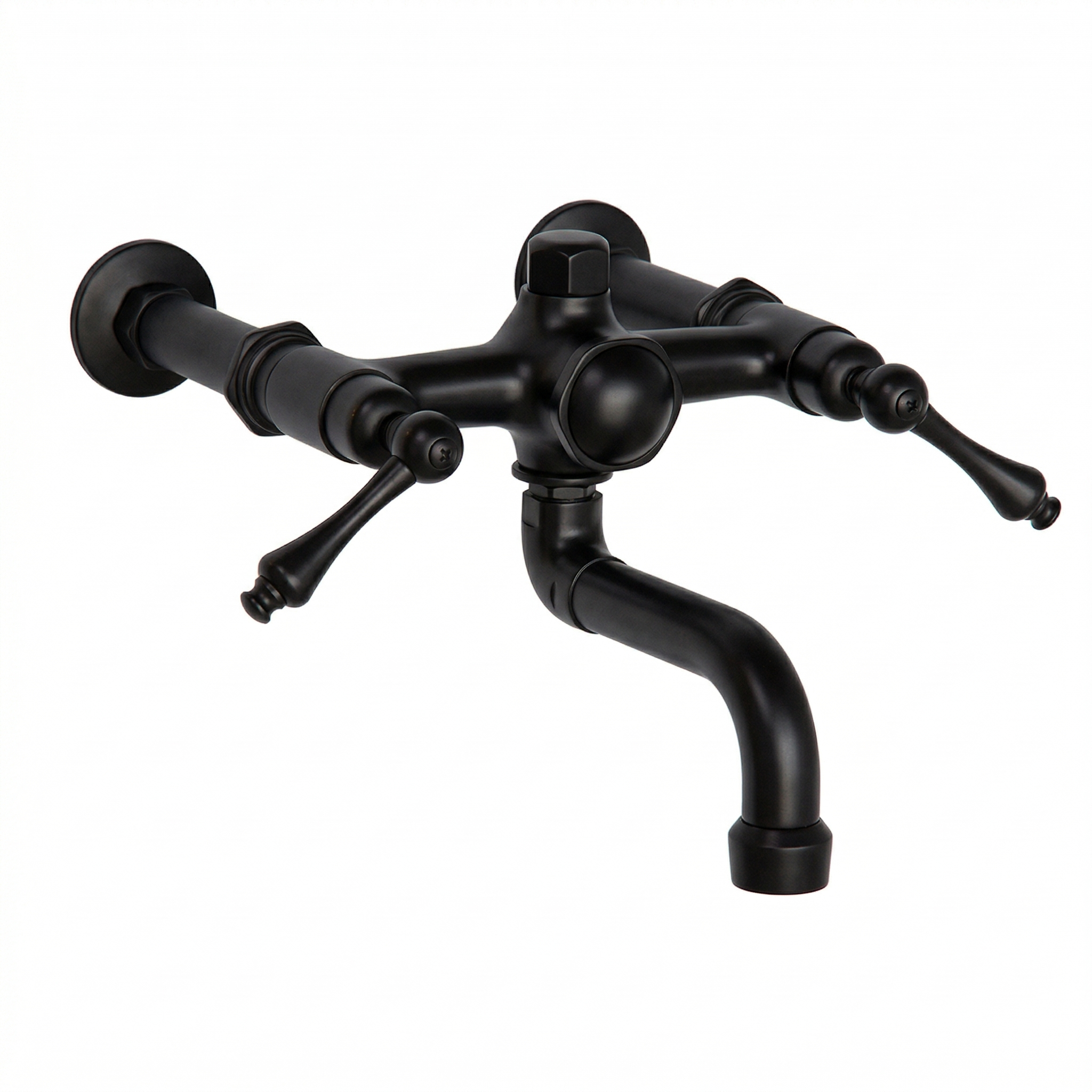 Traditional Wall Mount Tub Faucet w/ Lever Handles P1125 | Strom Living Oil Rubbed Bronze - Tub Fillers