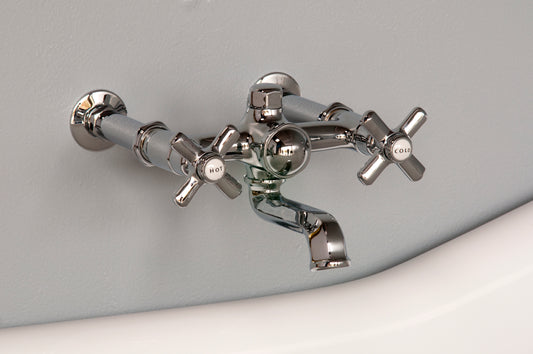 Strom Living Wall Mounted Deco Faucet with 7″ Centers and Cross Handles