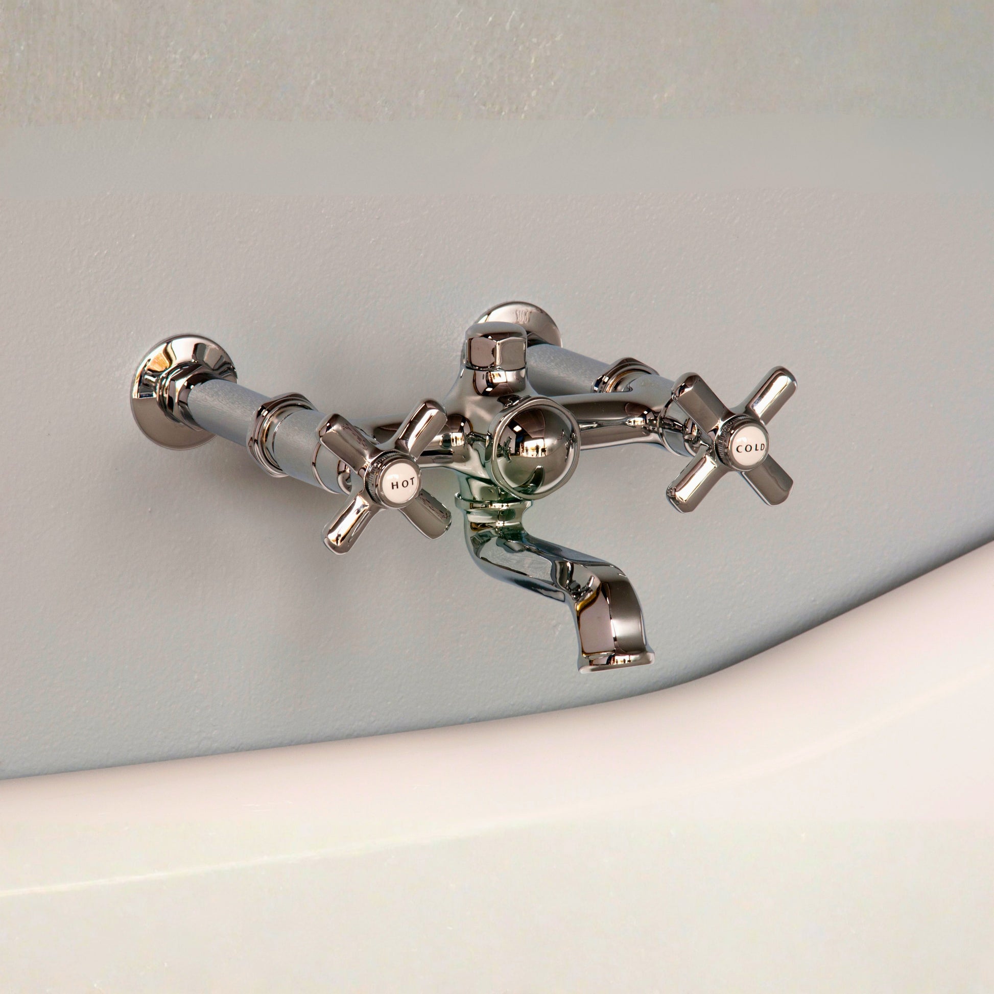 Deco Wall Mount Tub Faucet w/ Cross Handles P1126 | Strom Living - Tub Fillers