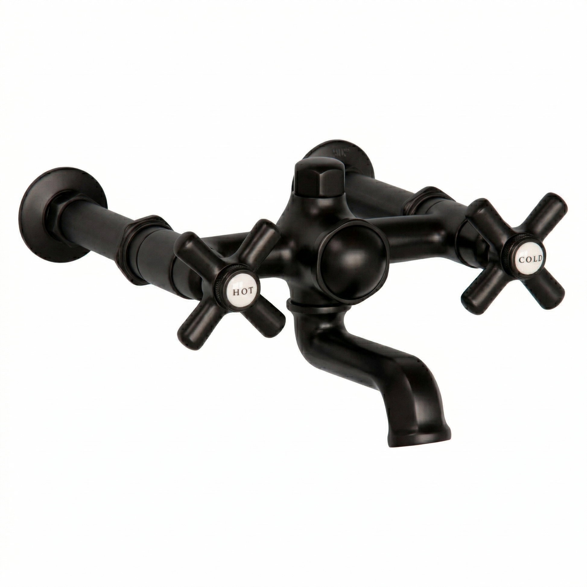 Deco Wall Mount Tub Faucet w/ Cross Handles P1126 | Strom Living Oil Rubbed Bronze - Tub Fillers