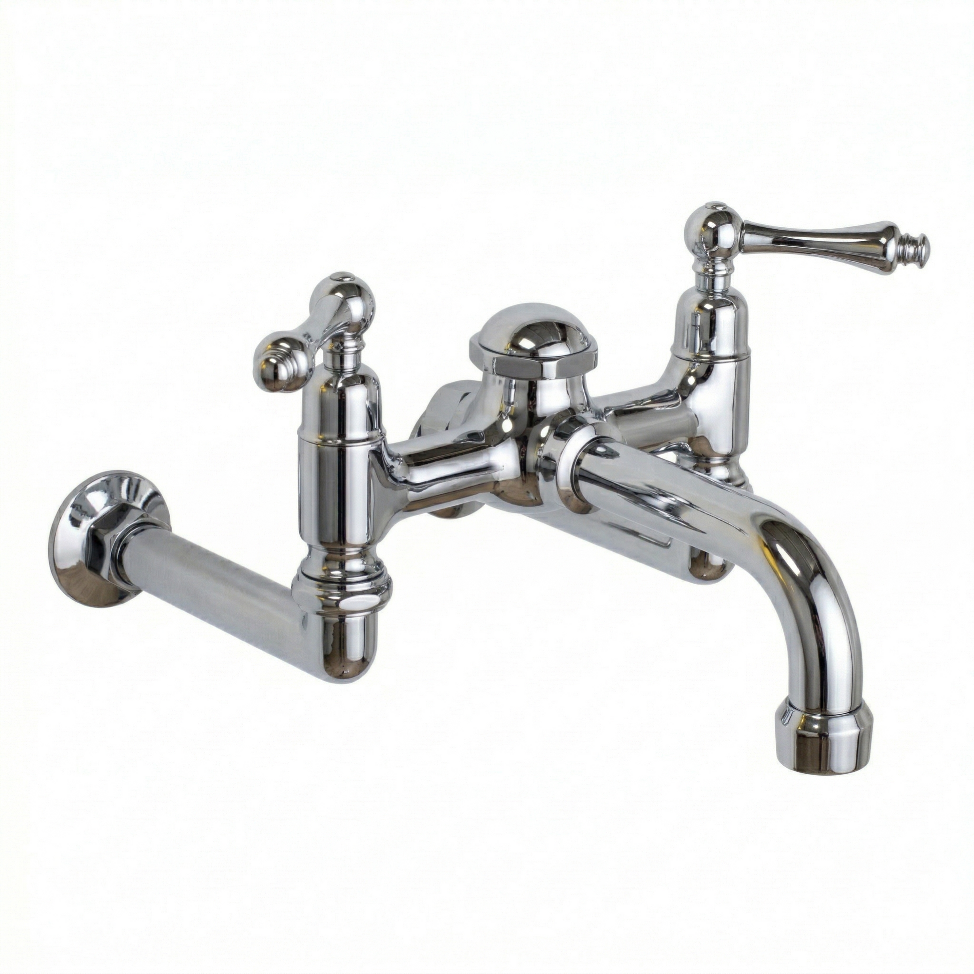 Wall Mount Tub Faucet w/ Lever Handles P1127 | Strom Living Chrome - Tub Fillers