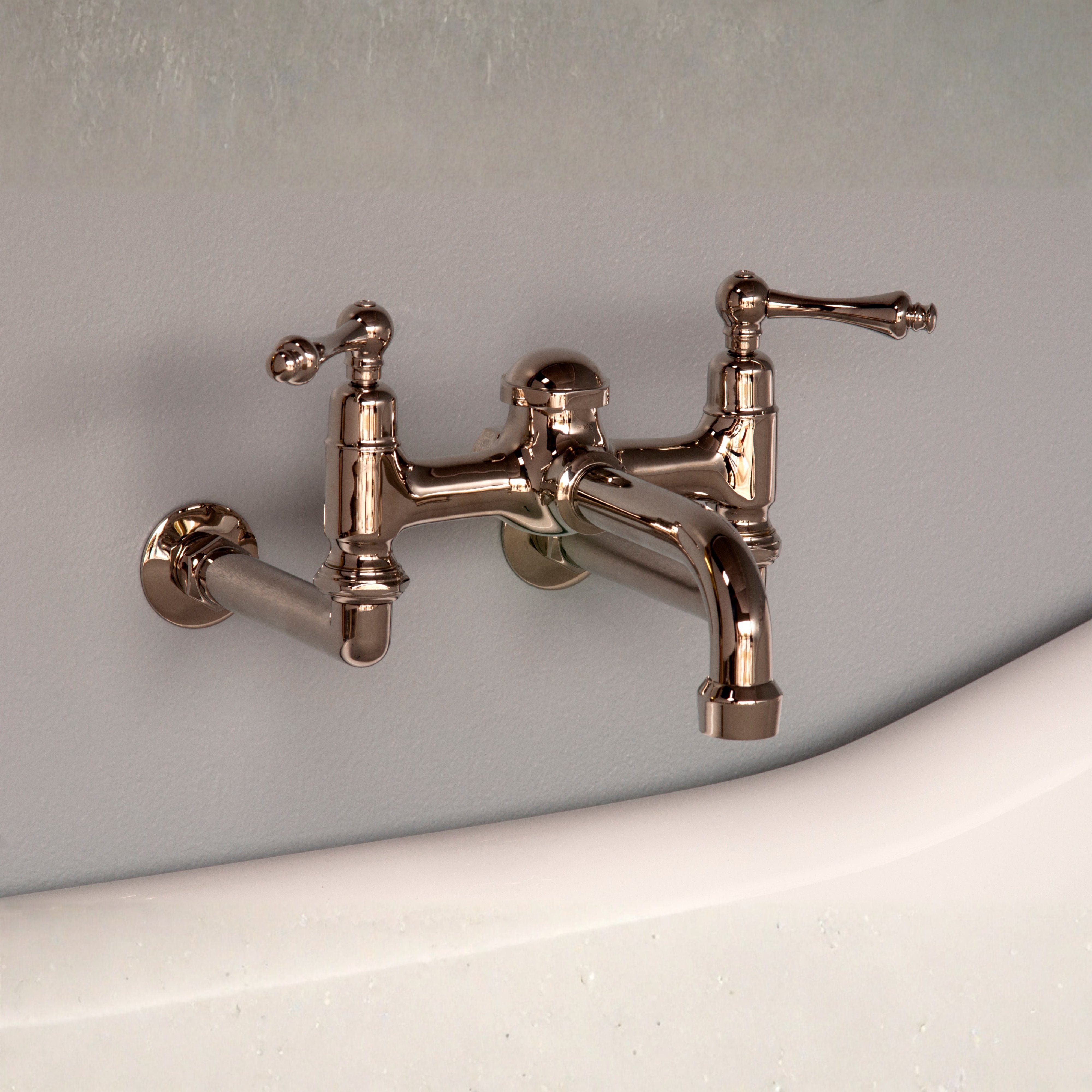 Wall Mount Tub Faucet w/ Lever Handles P1127 | Strom Living - Tub Fillers
