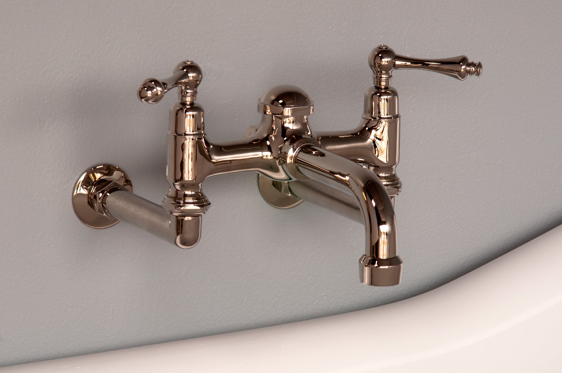 Strom Living Wall Mounted Faucet with Lever Handles and 7" Centers