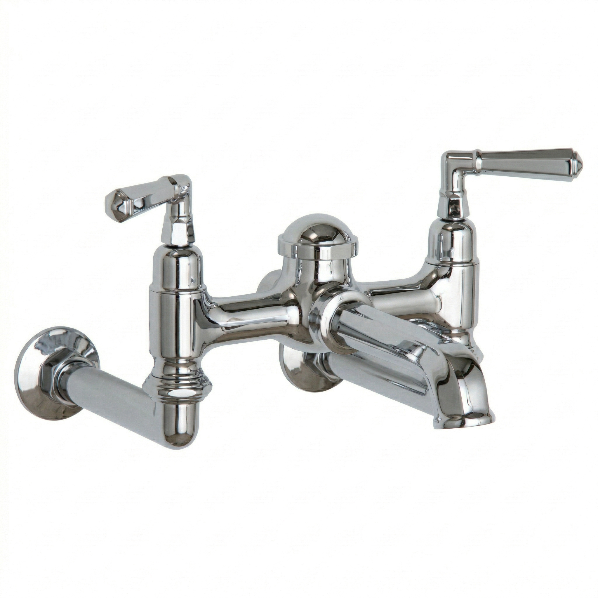 Wall Mount Tub Filler Faucet Lever Handles P1128 | Strom Living Chrome - Tub Fillers