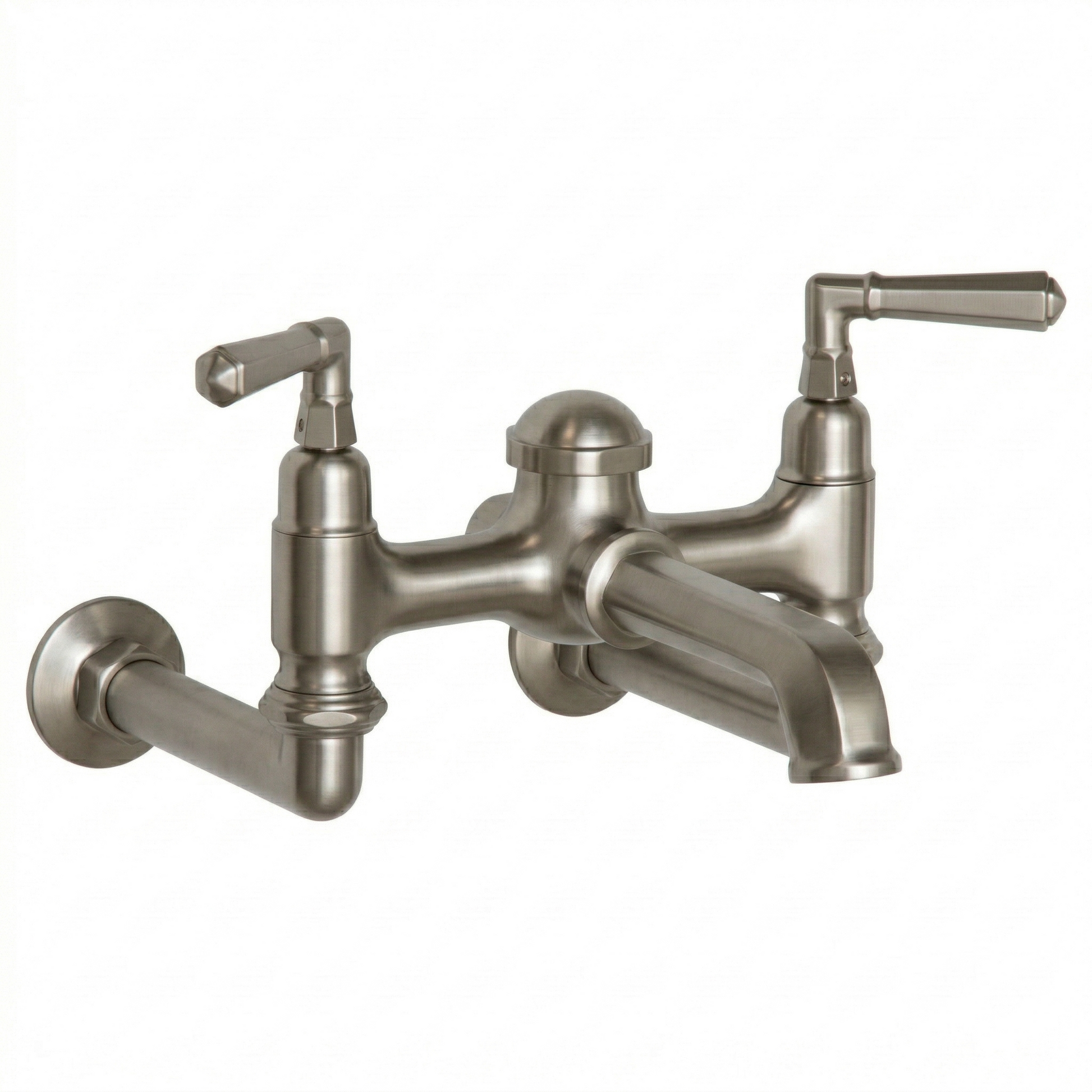 Wall Mount Tub Filler Faucet Lever Handles P1128 | Strom Living Matte Nickel - Tub Fillers