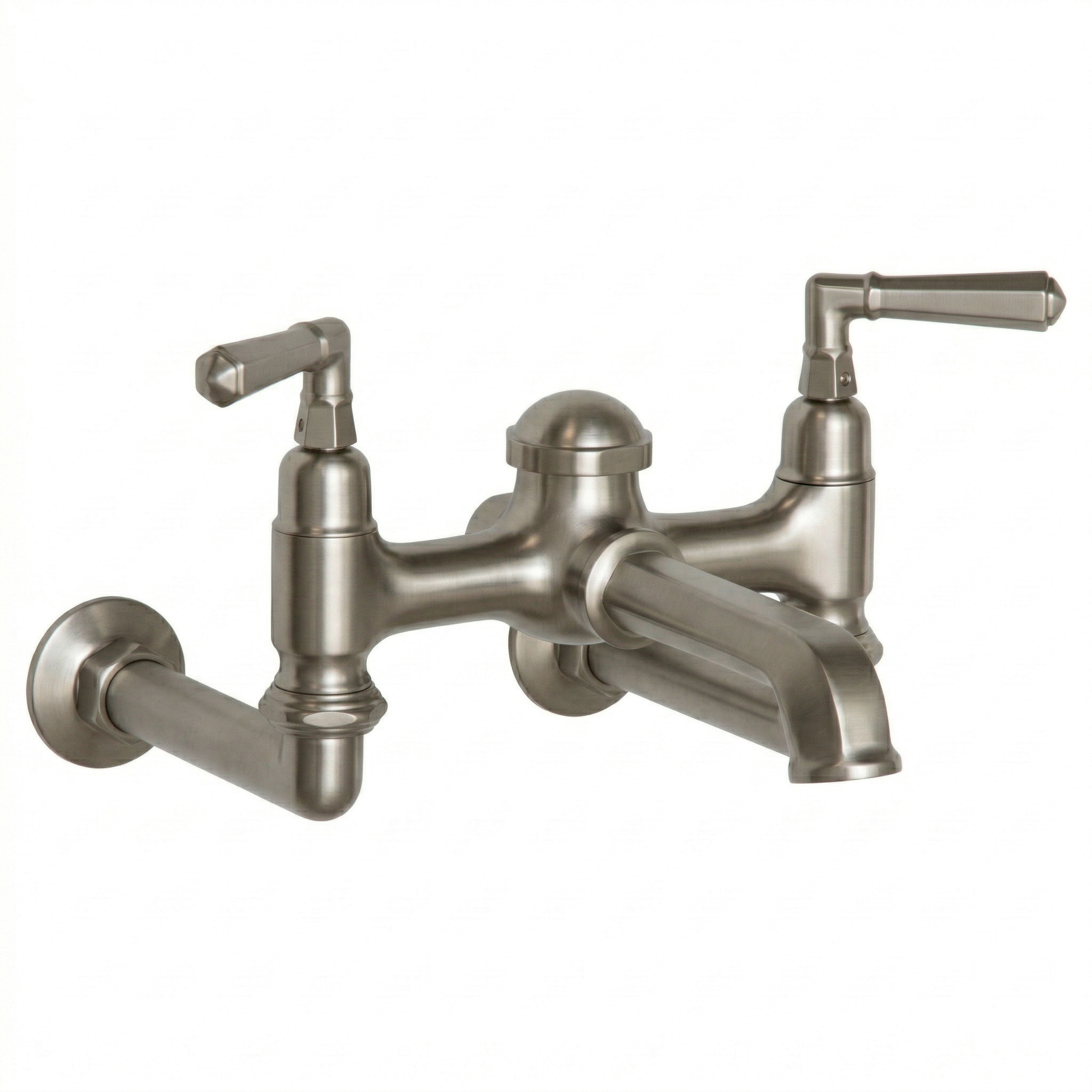Wall Mount Tub Filler Faucet Lever Handles P1128 | Strom Living Matte Nickel - Tub Fillers