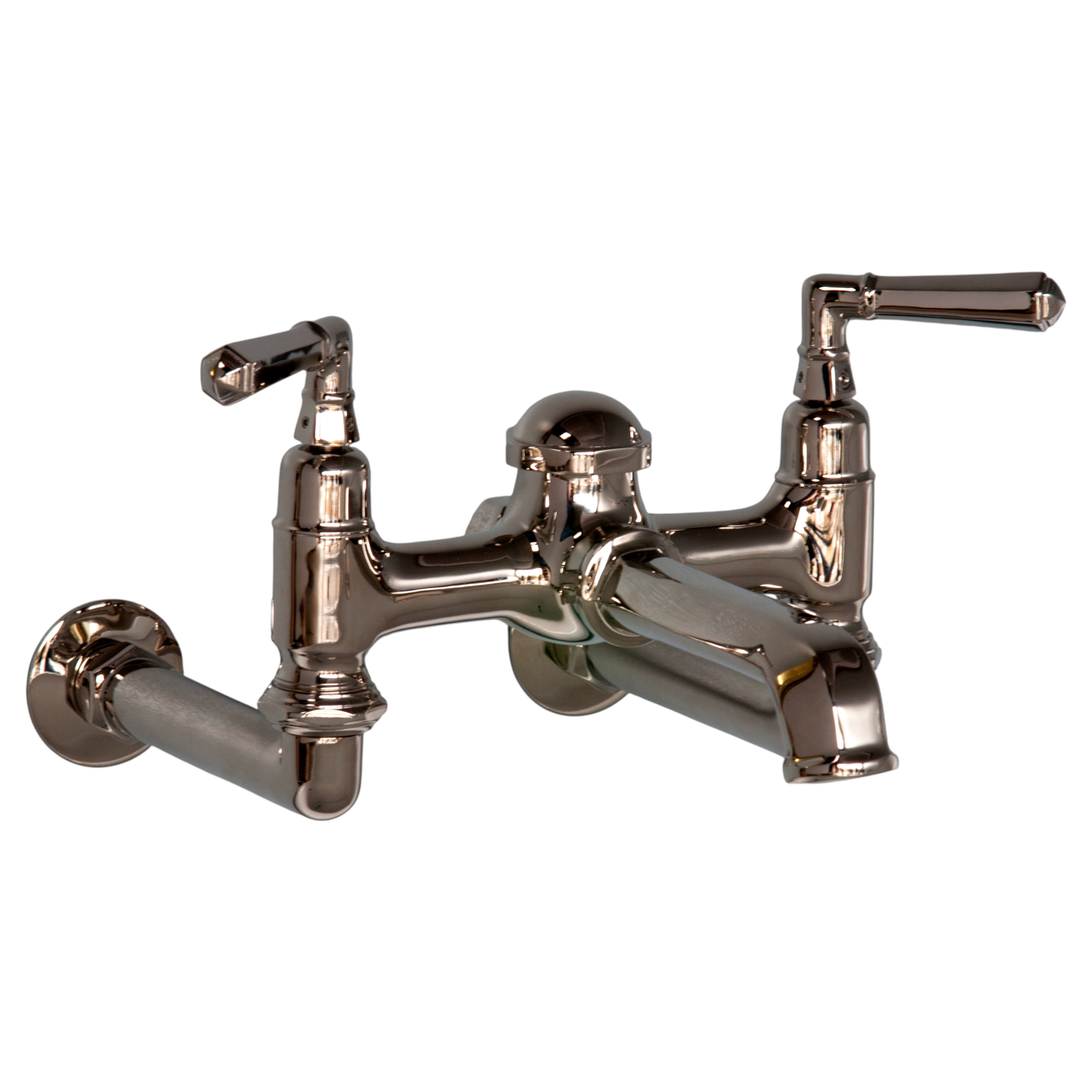 Wall Mount Tub Filler Faucet with 6" Wall Mount Couplers and Lever Handles P1128 | Strom Living