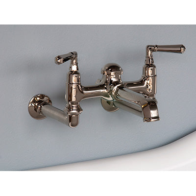Strom Living Wall Mounted Faucet with 6″ Wall Mount Couplers and Lever Handles