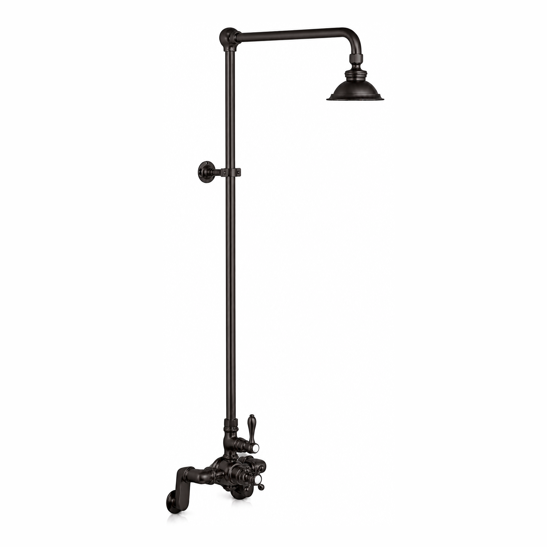 Exposed Thermostatic Shower System P1130 | Strom Living Satin Black - Showers