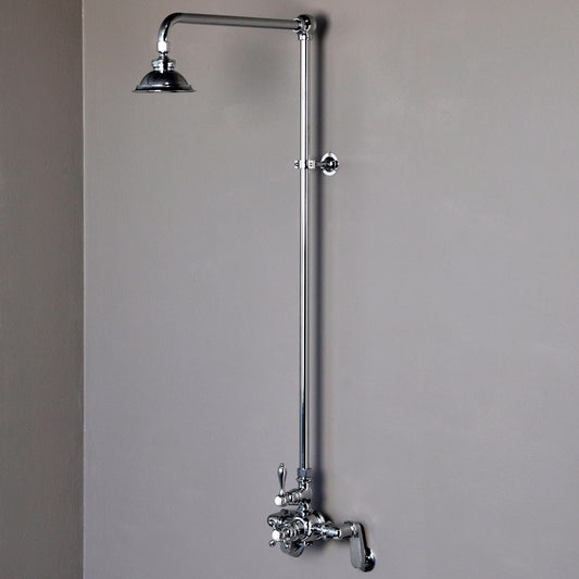 Exposed Thermostatic Shower System Wall Mounted with 1.75GPM Lever/Cross Handles