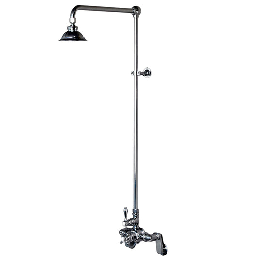Exposed Thermostatic Shower System Wall Mounted with 1.75GPM Lever/Cross Handles