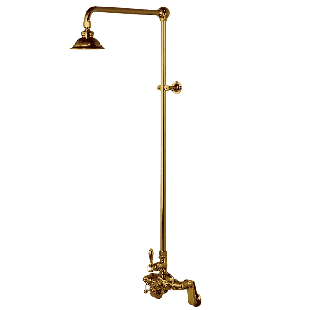 Exposed Thermostatic Shower System Wall Mount with 1.75GPM Lever/Cross Handles P1130 | Strom Living