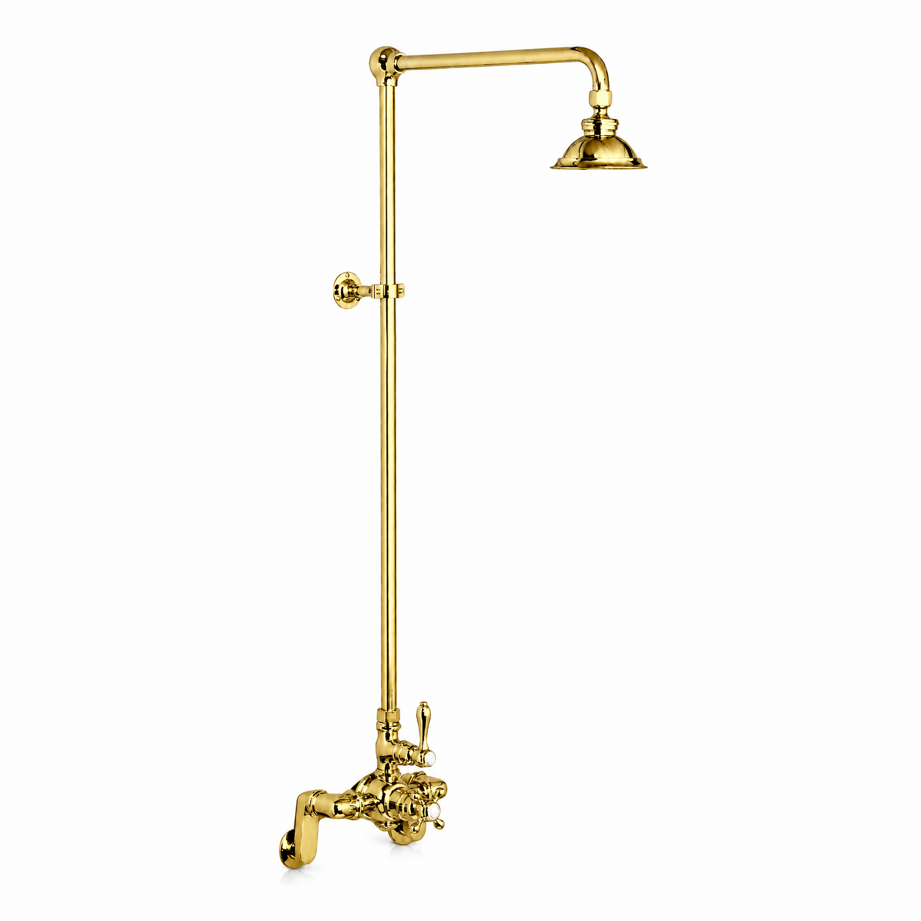 Exposed Thermostatic Shower System P1130 | Strom Living Polished Brass - Showers
