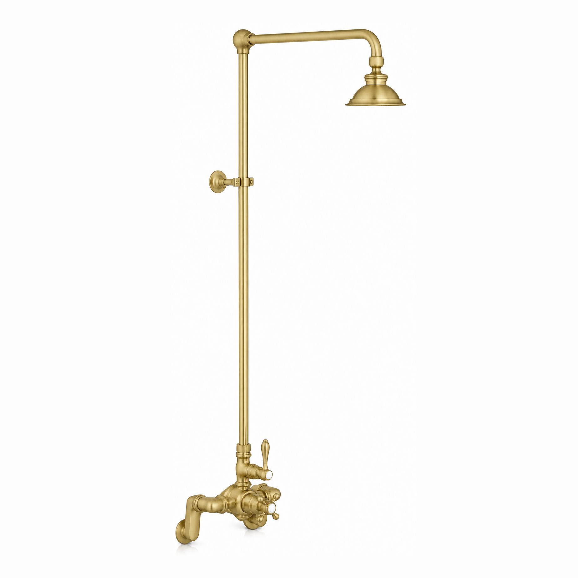 Exposed Thermostatic Shower System P1130 | Strom Living Satin Brass - Showers