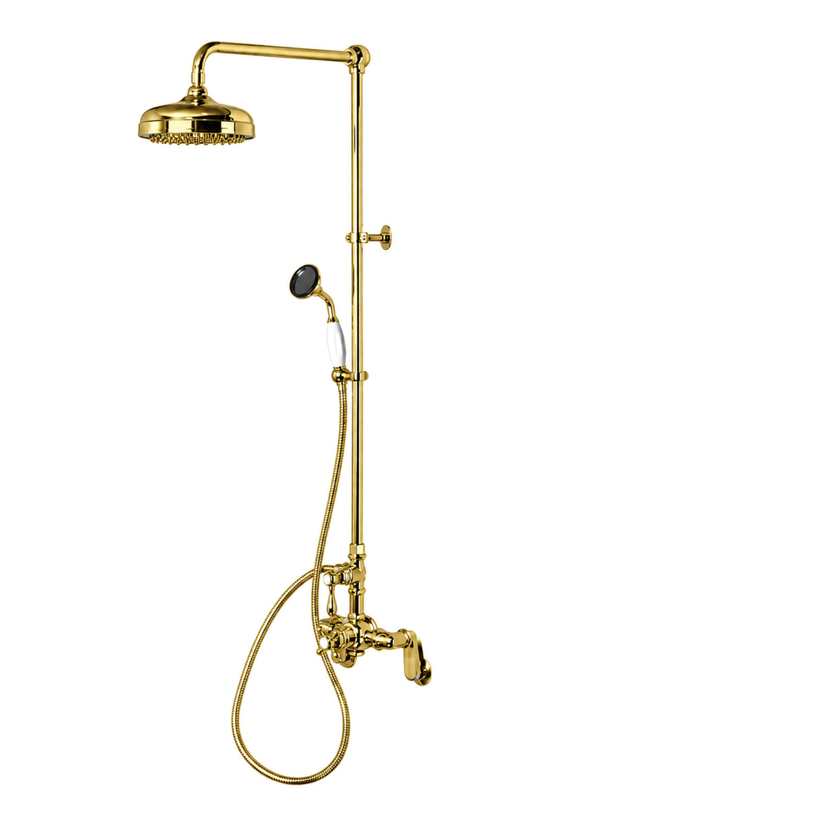 Sacramento Exposed Thermostatic Shower System P1131 in Supercoat Brass / Polished Brass