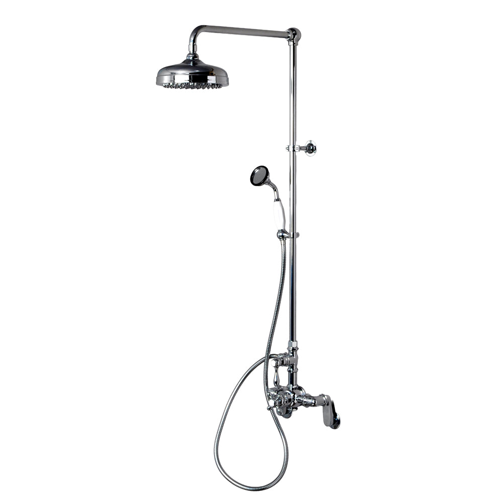 Exposed Thermostatic Shower System Wall Mounted with 1.75GPM Lever/Cross Handles