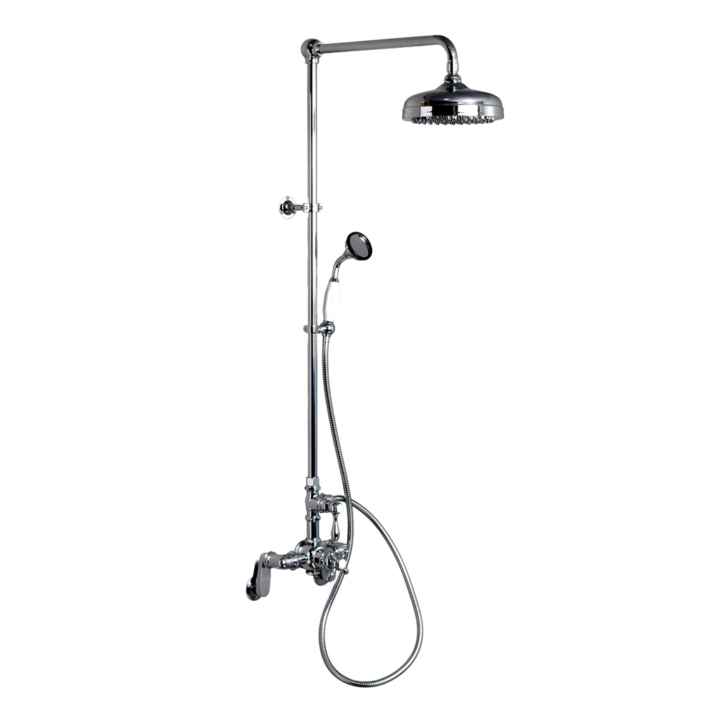 Exposed Thermostatic Shower System Wall Mounted with 1.75GPM Lever/Cross Handles
