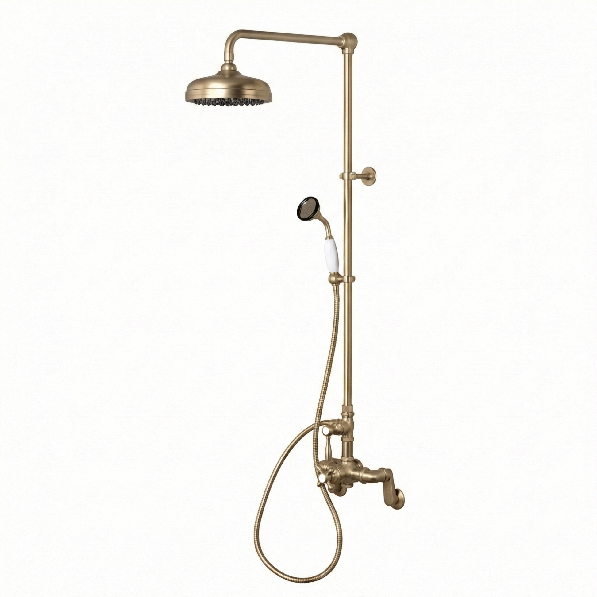 Sacramento Exposed Thermostatic Shower System P1131 | Strom Living Raw Brass - Showers