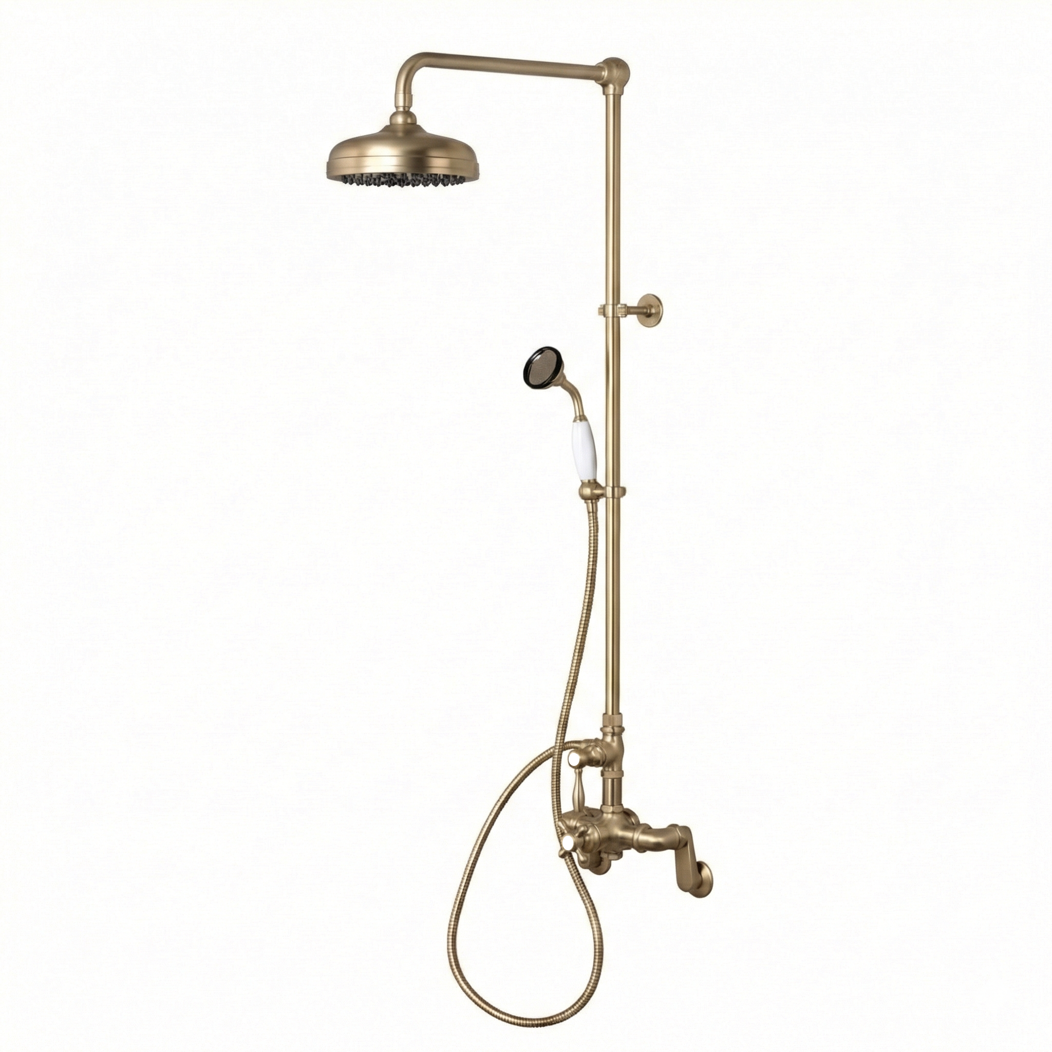 Sacramento Exposed Thermostatic Shower System P1131 | Strom Living Raw Brass - Showers