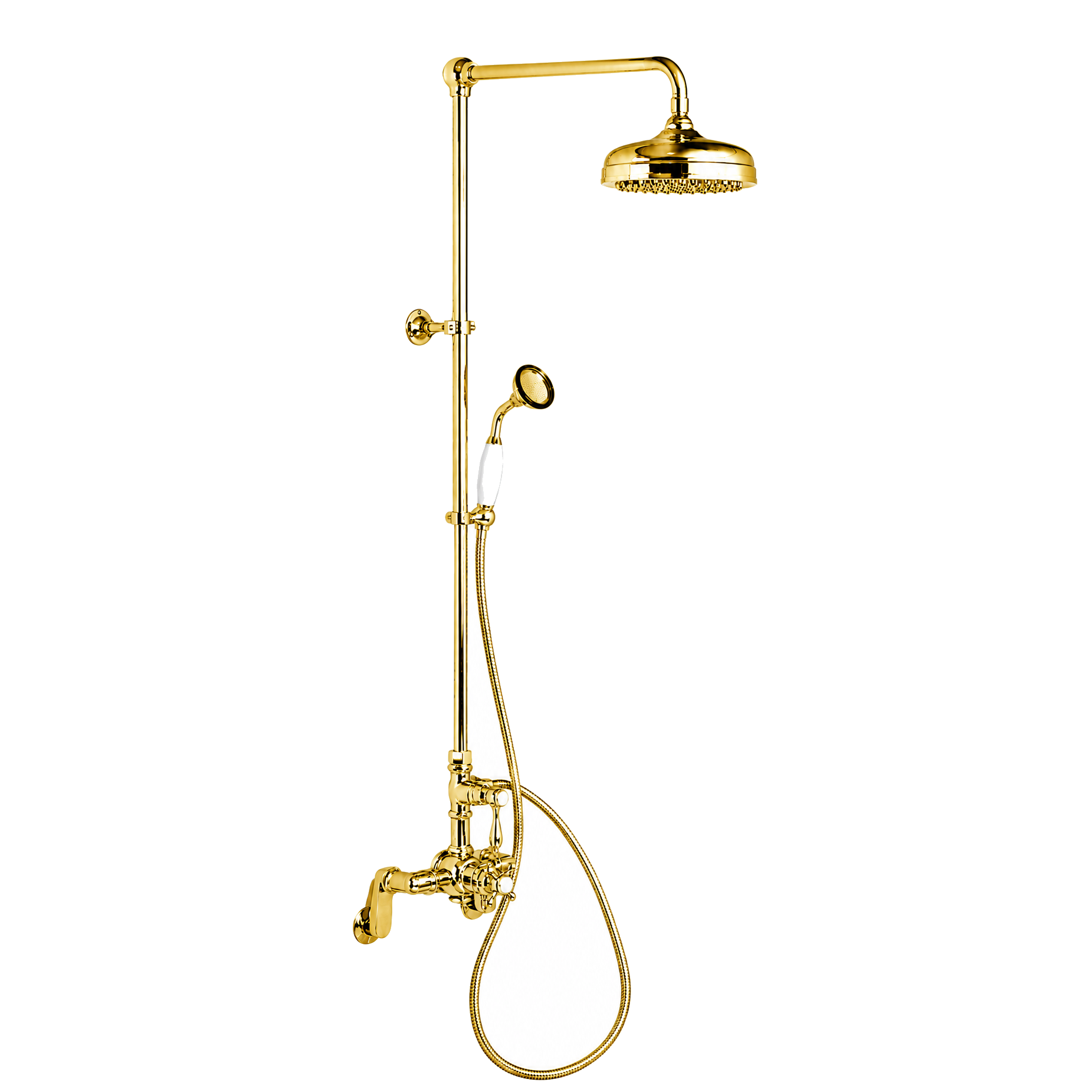 Sacramento Exposed Thermostatic Shower System P1131 | Strom Living Supercoat Brass - Showers