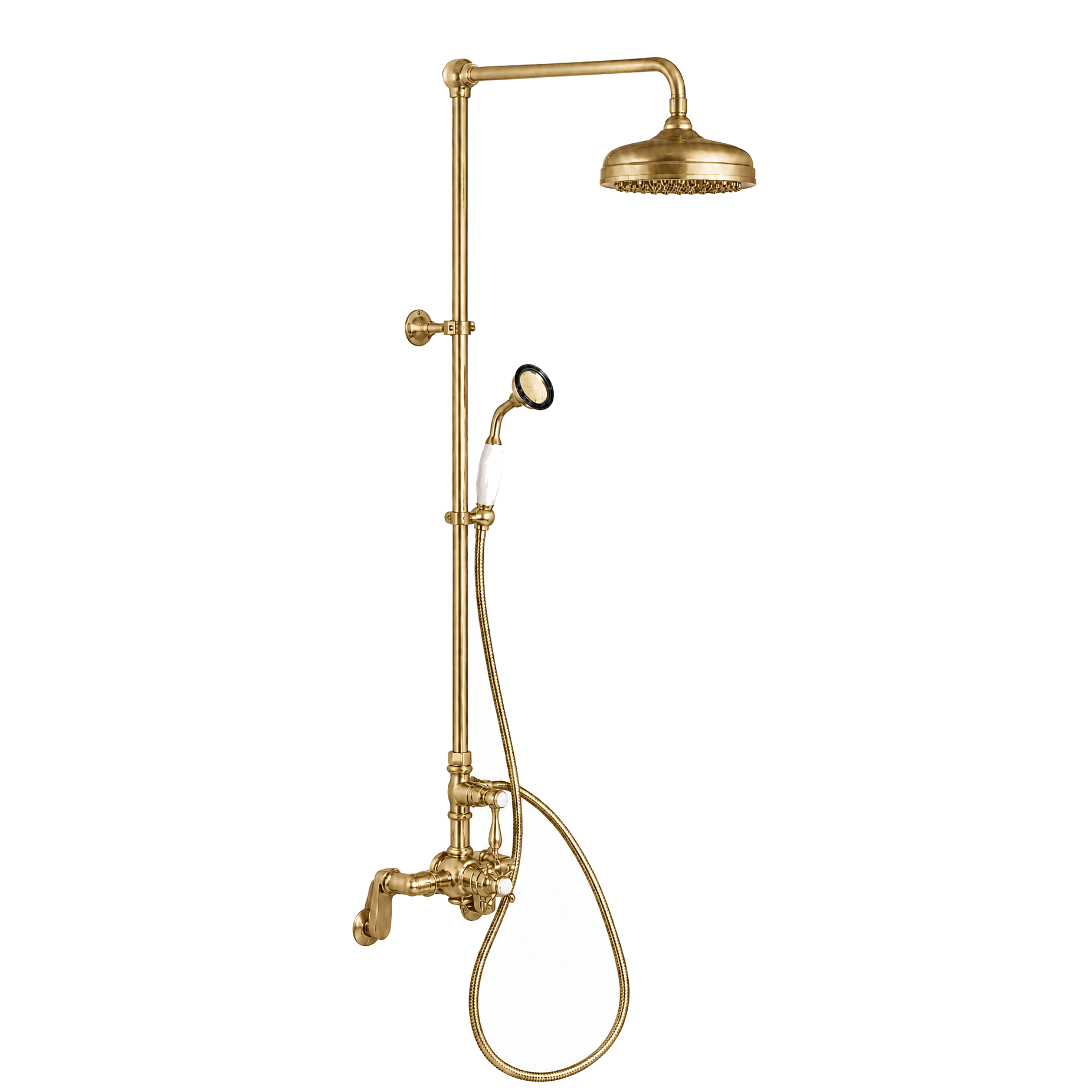 Sacramento Exposed Thermostatic Shower System P1131 | Strom Living Satin Brass - Showers