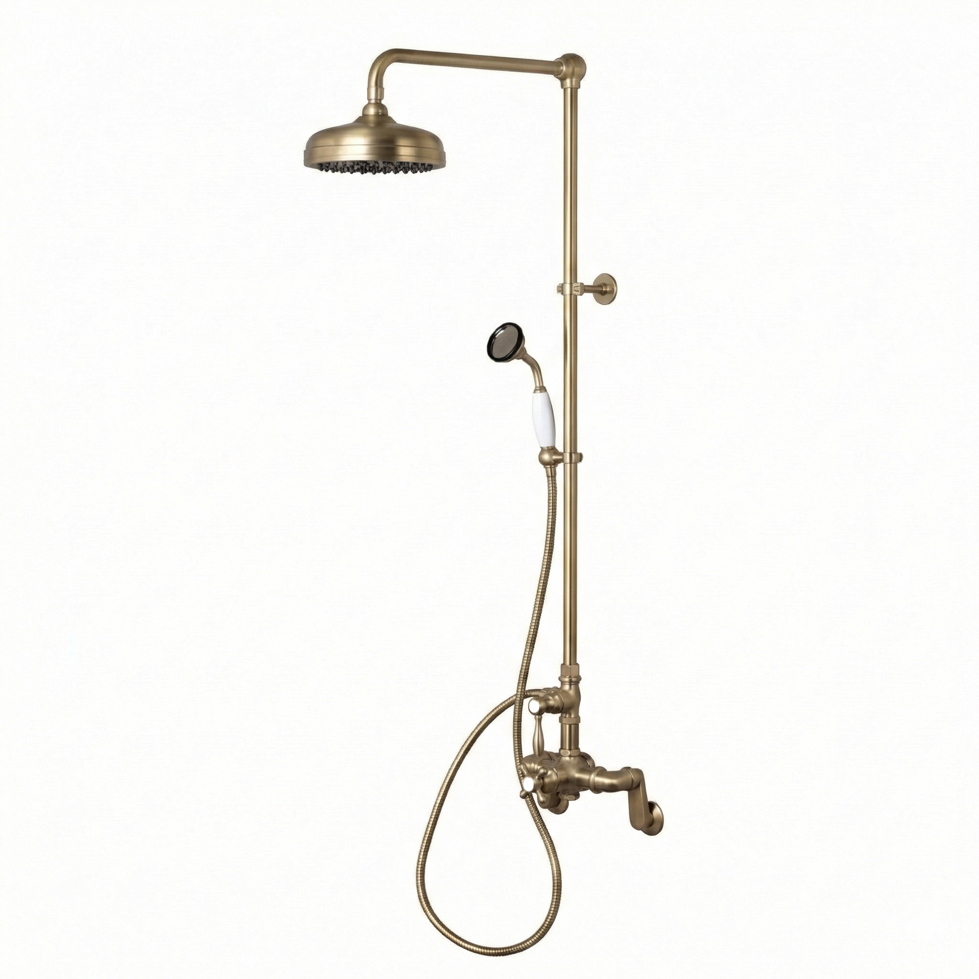Sacramento Exposed Thermostatic Shower System P1131 | Strom Living Satin Brass - Showers