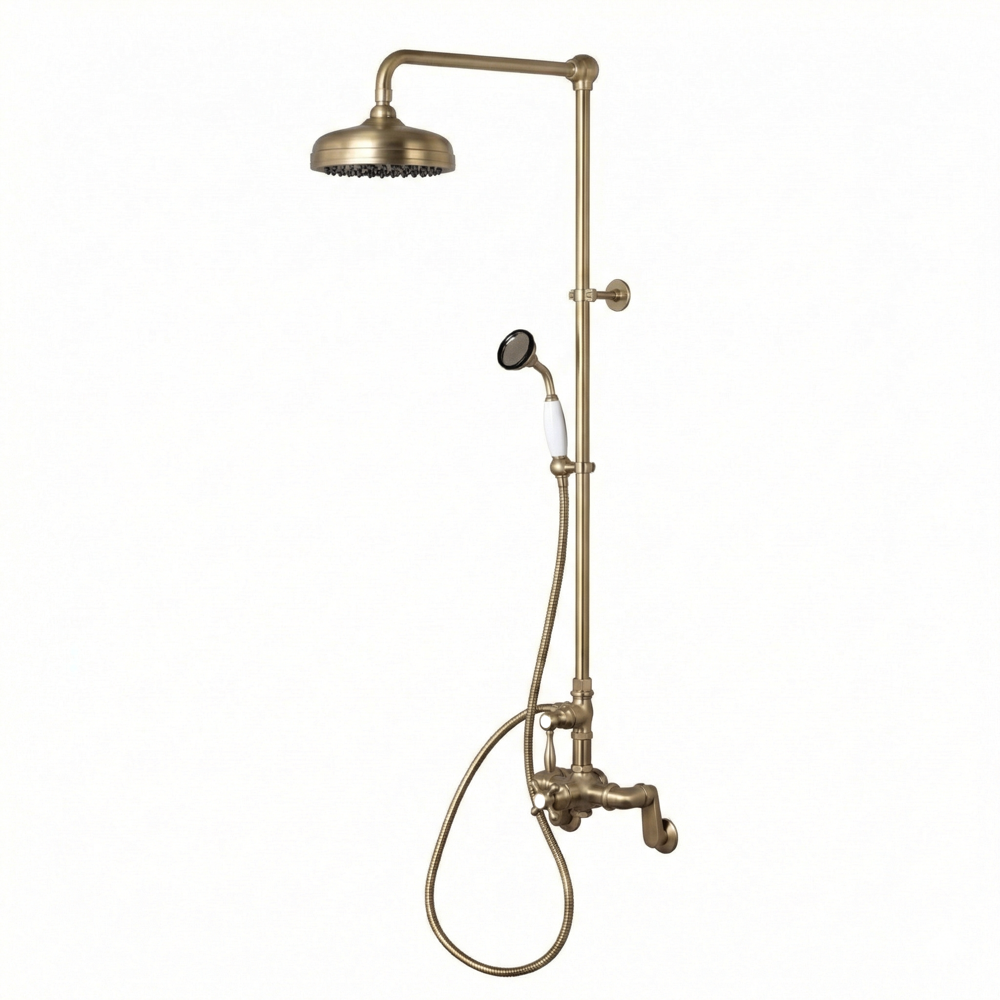 Sacramento Exposed Thermostatic Shower System P1131 | Strom Living Satin Brass - Showers