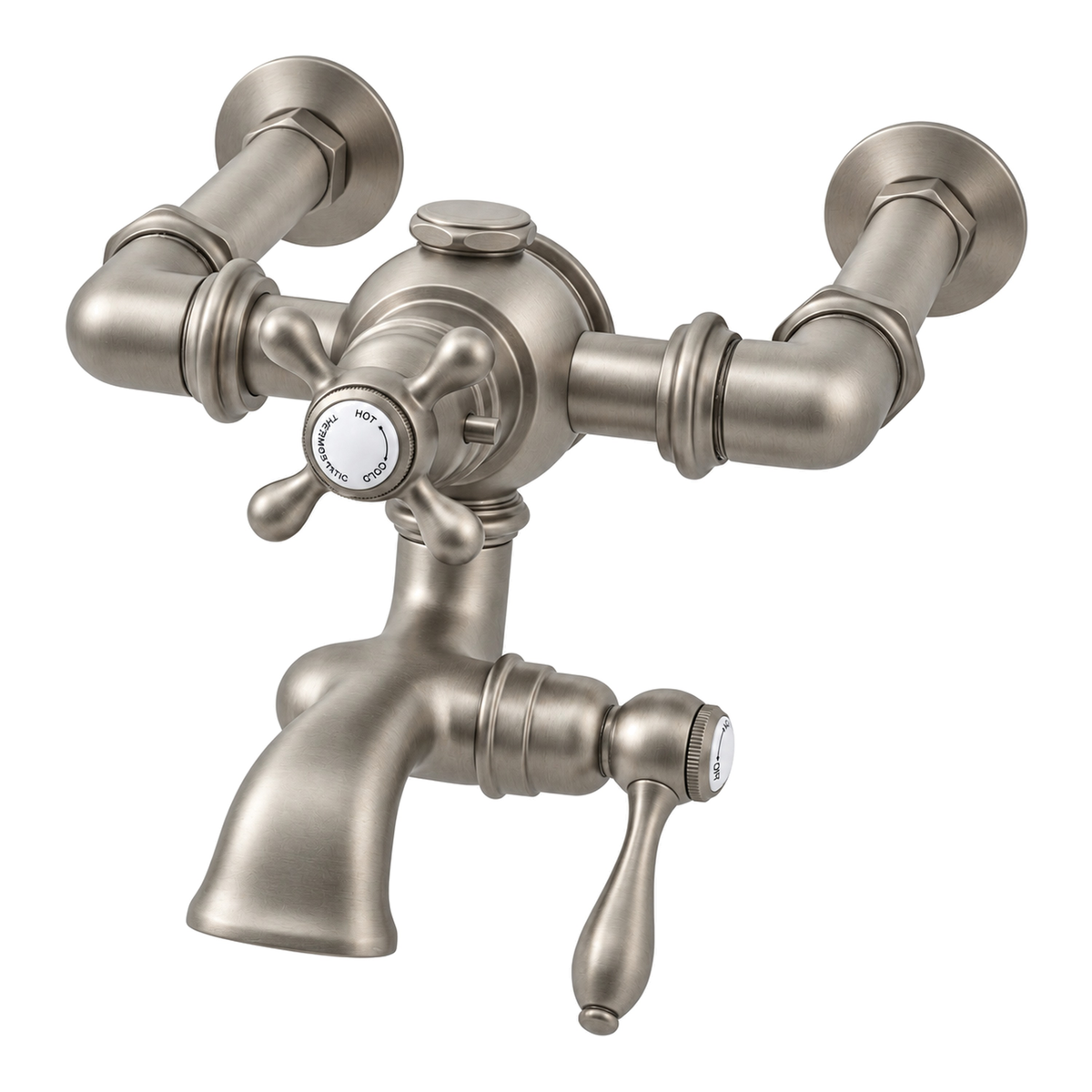 Thermostatic Wall Mount Tub Filler Faucet P1133 in Matte Nickel