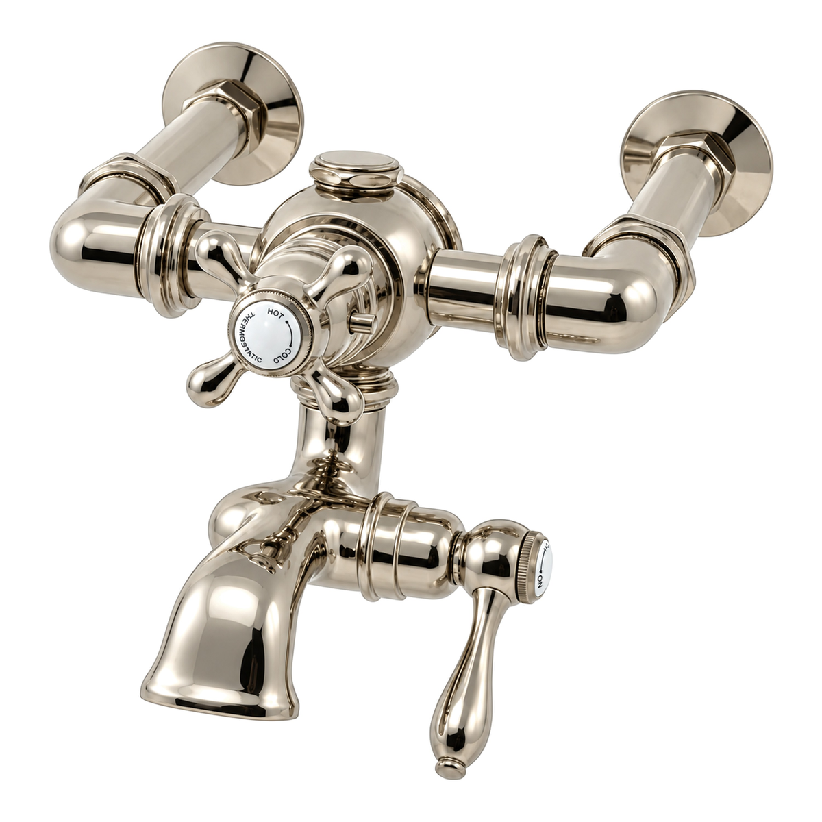 Thermostatic Wall Mount Tub Filler Faucet P1133 in Polished Nickel