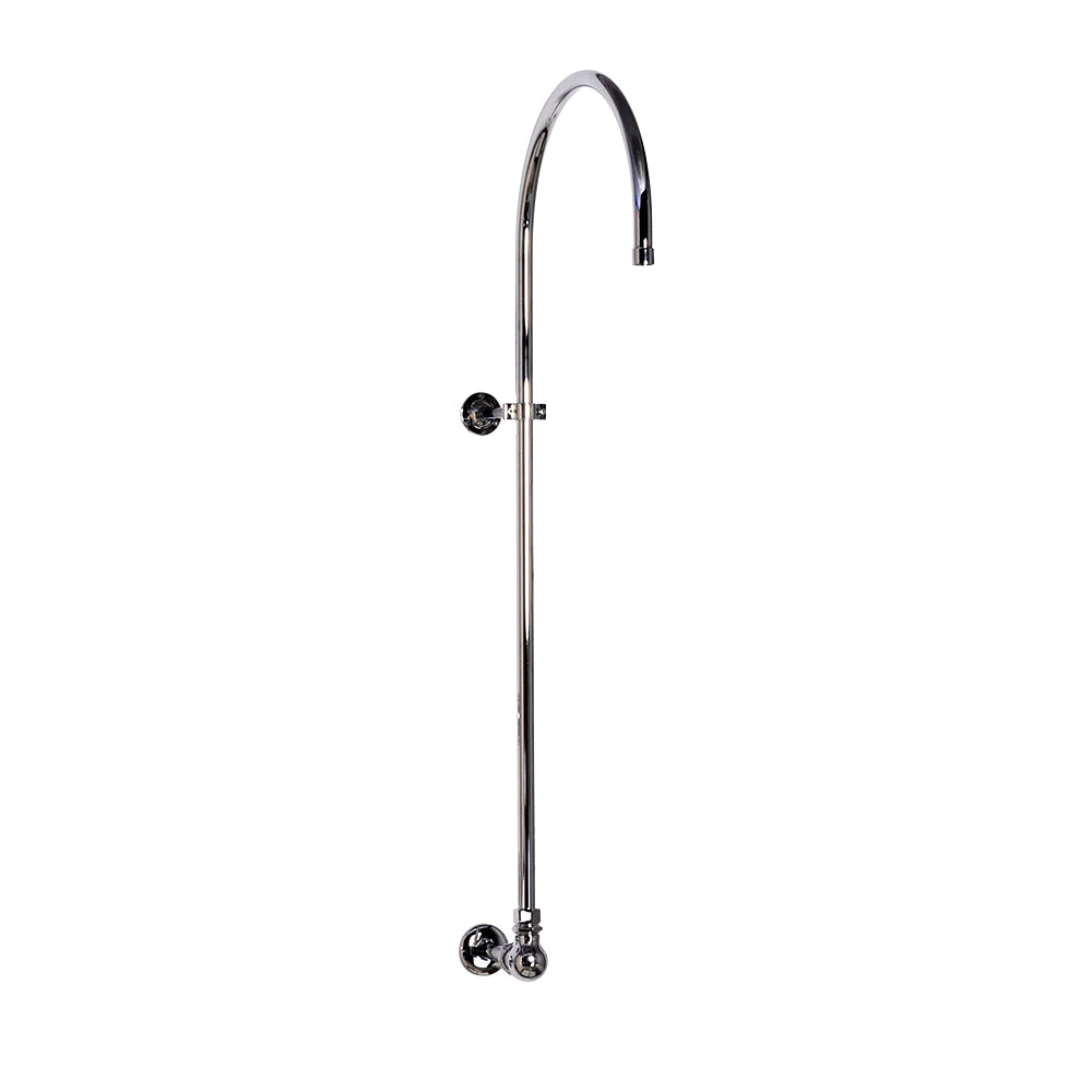 Wall Mount Riser Base Assembly with 1/2" IPS Male Connection to the wall P1134 | Strom Living Chrome - Shower Components
