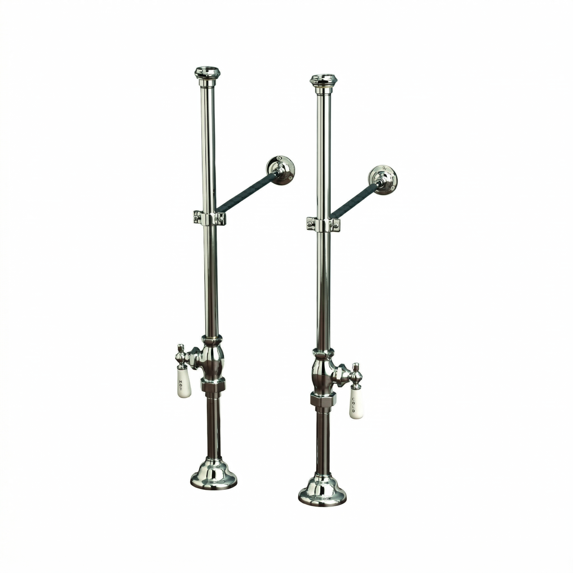 Strom Living Free Standing Supply Set with Shutoffs Chrome - Bathtub Components
