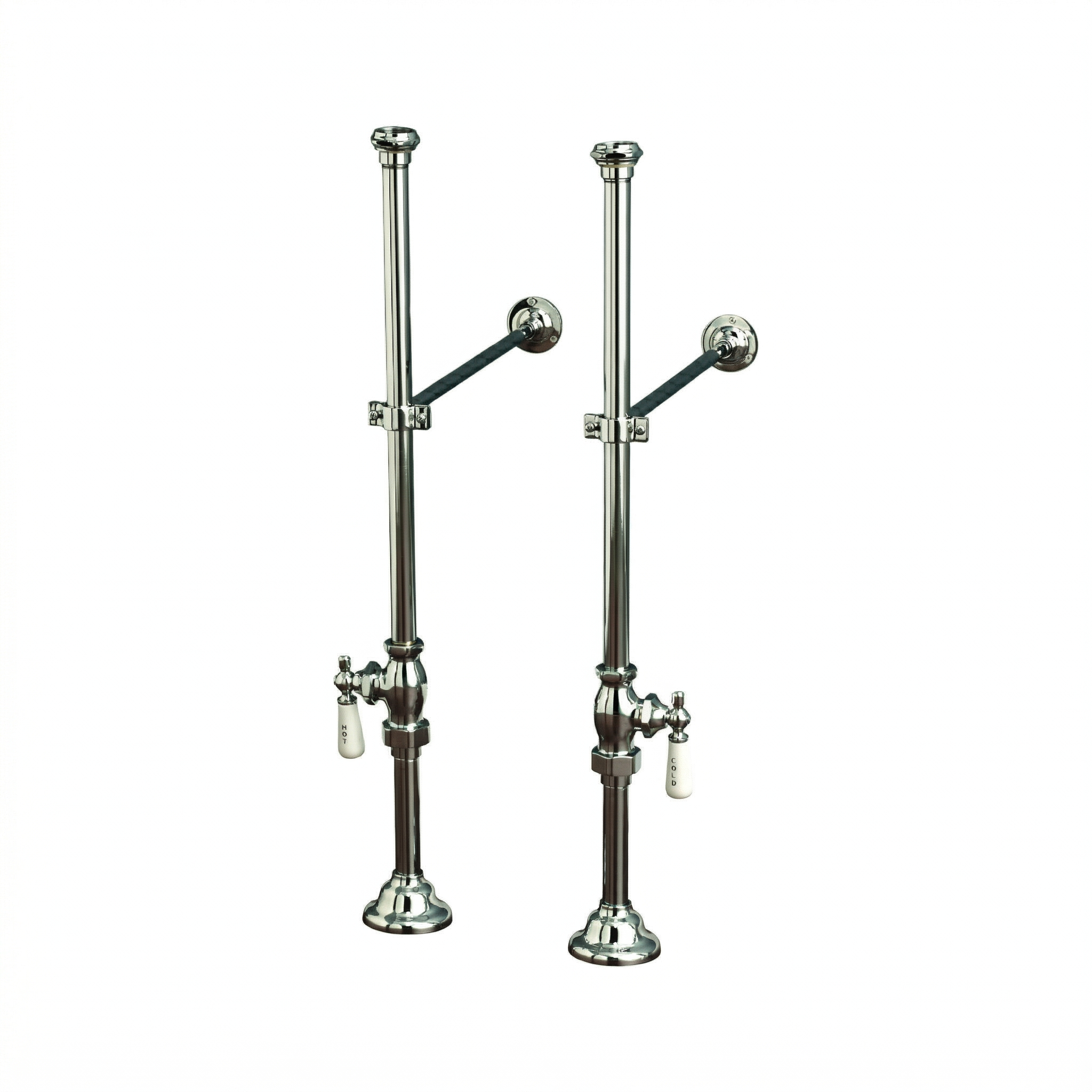 Strom Living Free Standing Supply Set with Shutoffs Chrome - Bathtub Components