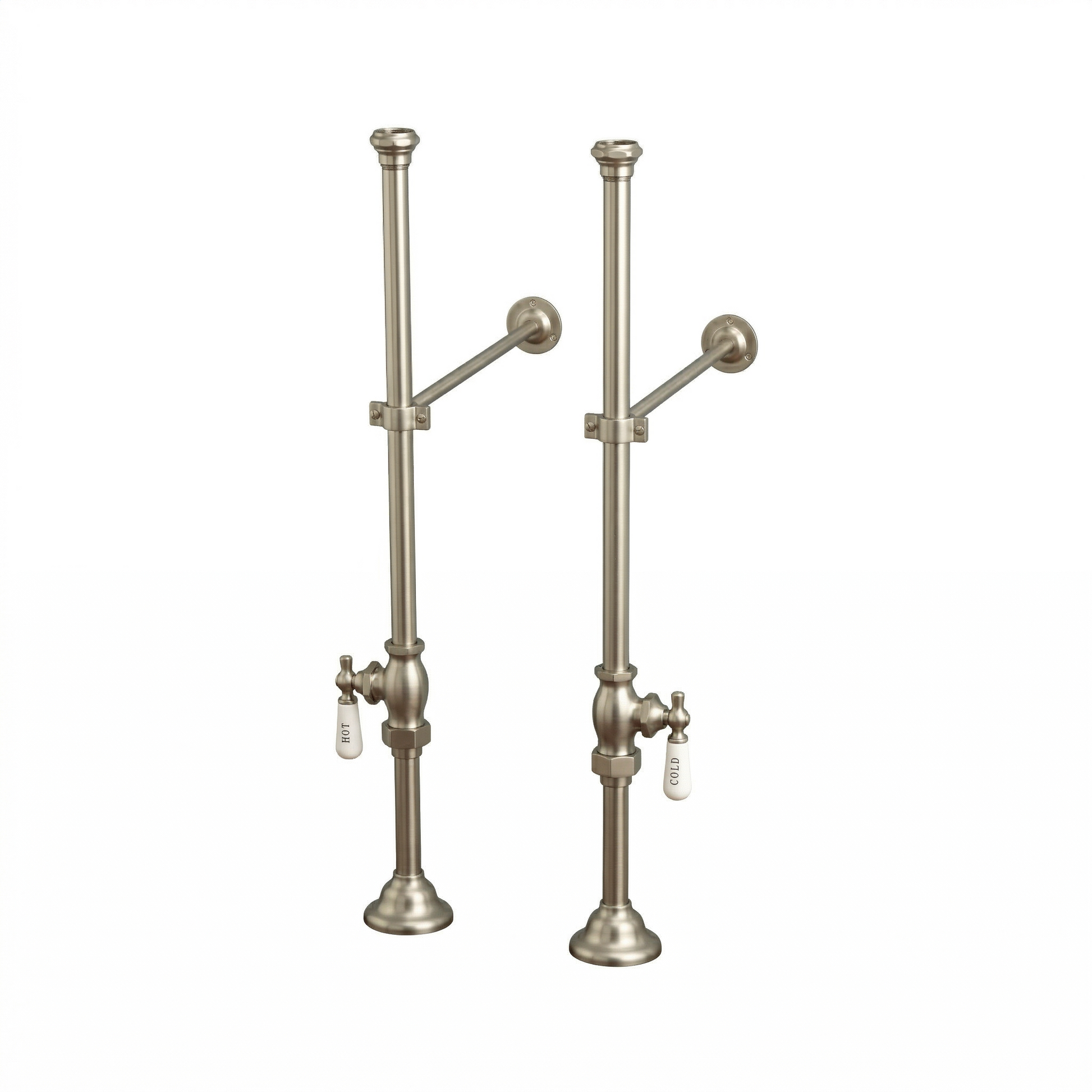 Strom Living Free Standing Supply Set with Shutoffs Matte Nickel - Bathtub Components